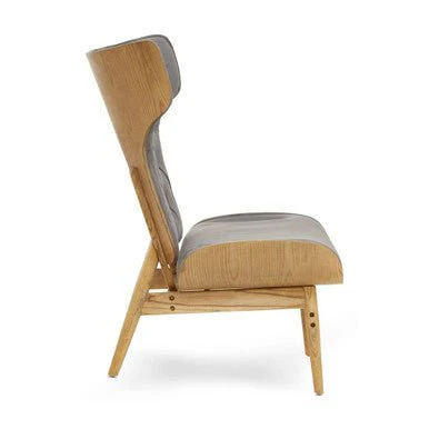 Vinsi Dark Grey Velvet Chair with Winged Back - Image 8