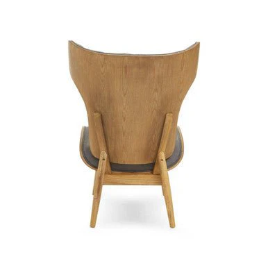 Vinsi Dark Grey Velvet Chair with Winged Back - Image 9