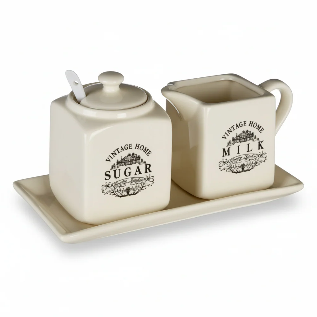Vintage Home Square Cream Sugar And Milk Set