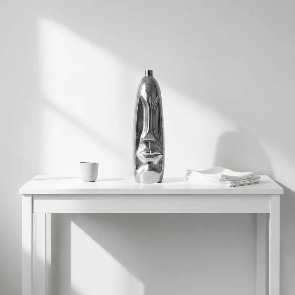 Viso Silver Finish Large Tall Vase - Image 3
