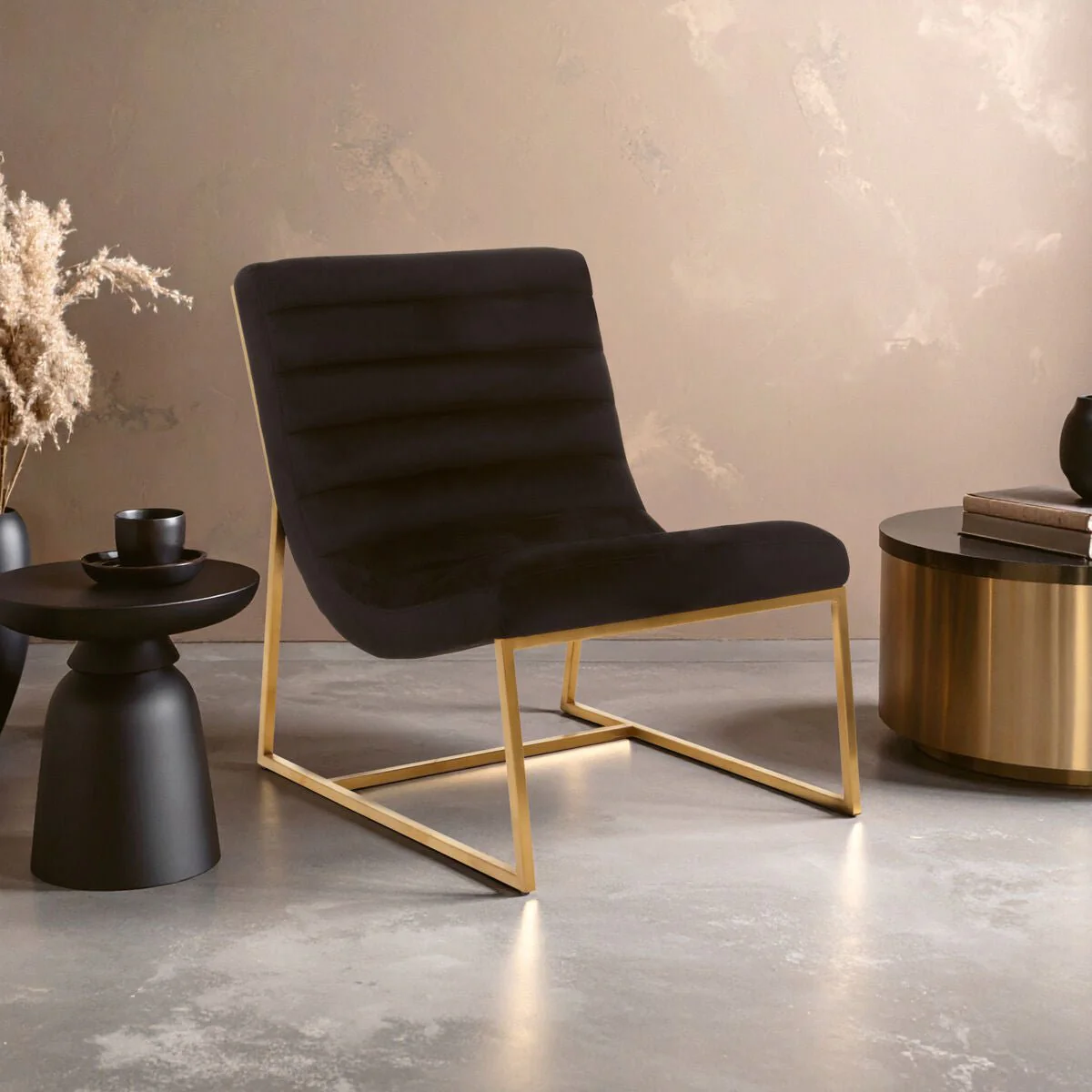 Vogue Black and Gold Lounge Chair - Image 6