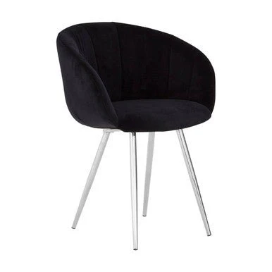 Vogue Black And Silver Velvet Chair - Image 6