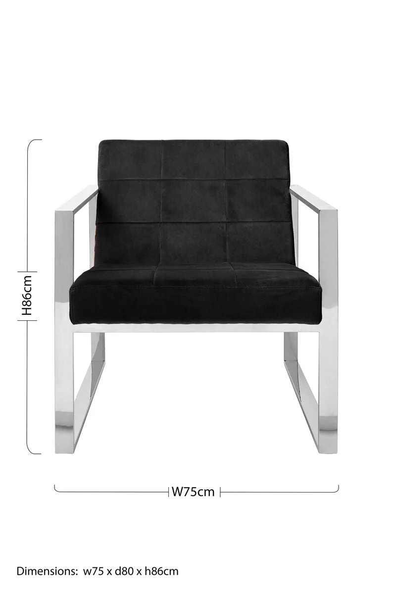 Vogue Black Velvet Lounge Chair - Image 13