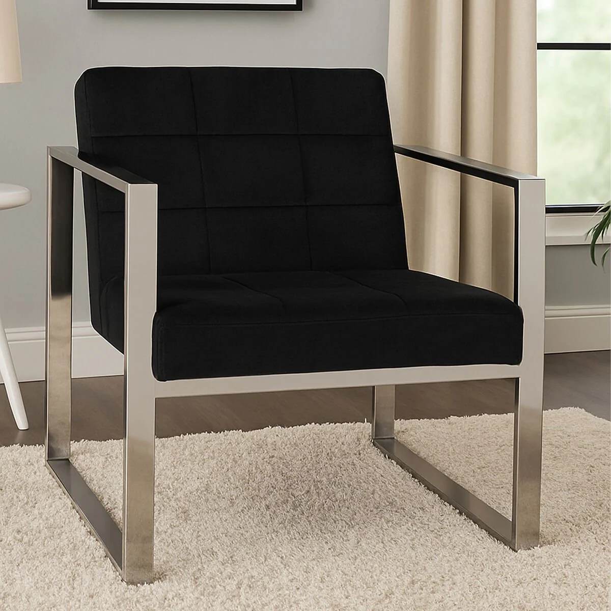 Vogue Black Velvet Lounge Chair - Image 6
