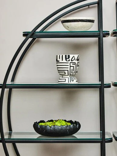 Vogue Left Half Moon Black Shelf Unit - Image 7
