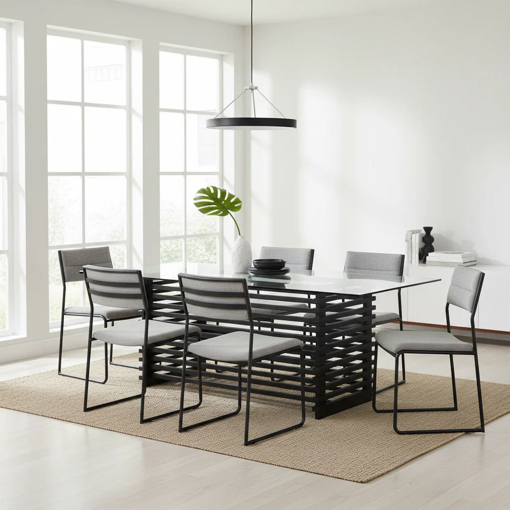 Vogue Matte Black Dining Table - Image 4