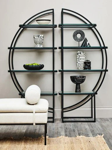 Vogue Right Half Moon Black Shelf Unit - Image 8