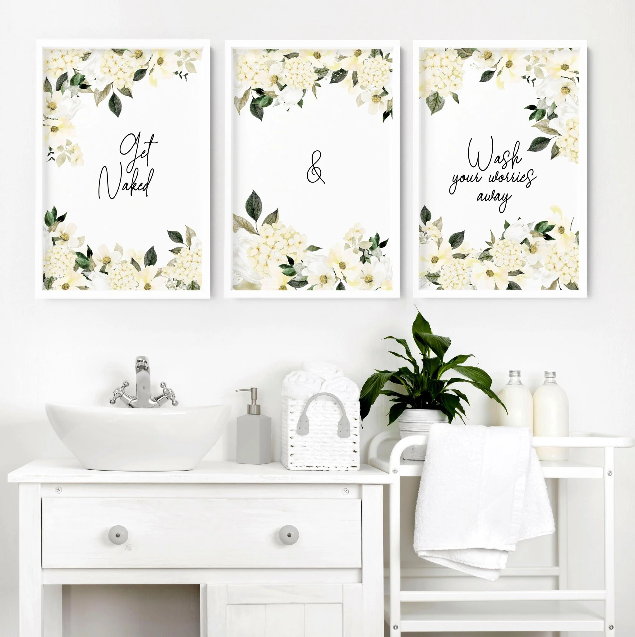 Wall art bathroom | set of 3 framed bathroom prints - Image 8