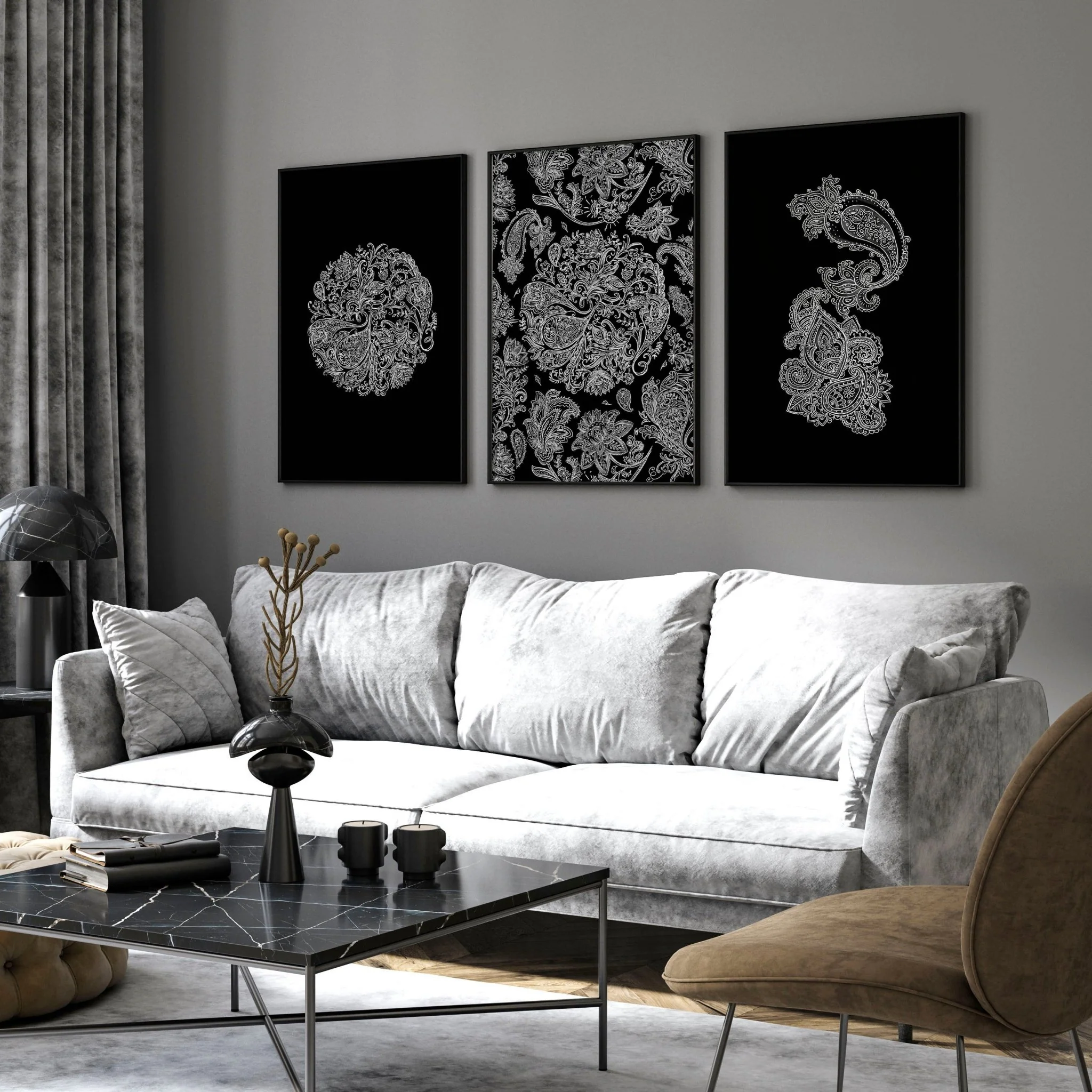 Wall art bohemian | set of 3 framed wall art prints - Image 2
