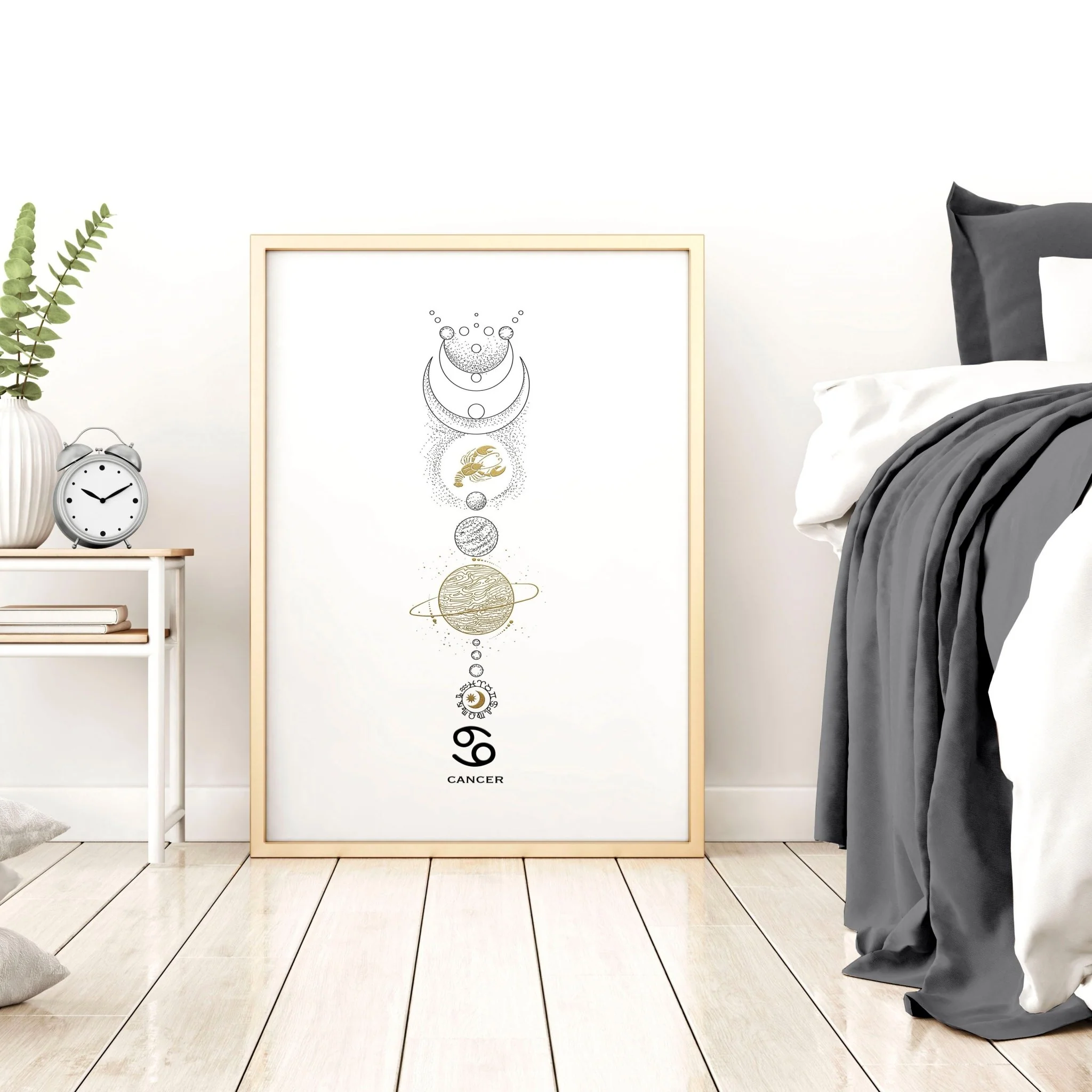 Art cancer zodiac print | Horoscope signs wall art - Image 2