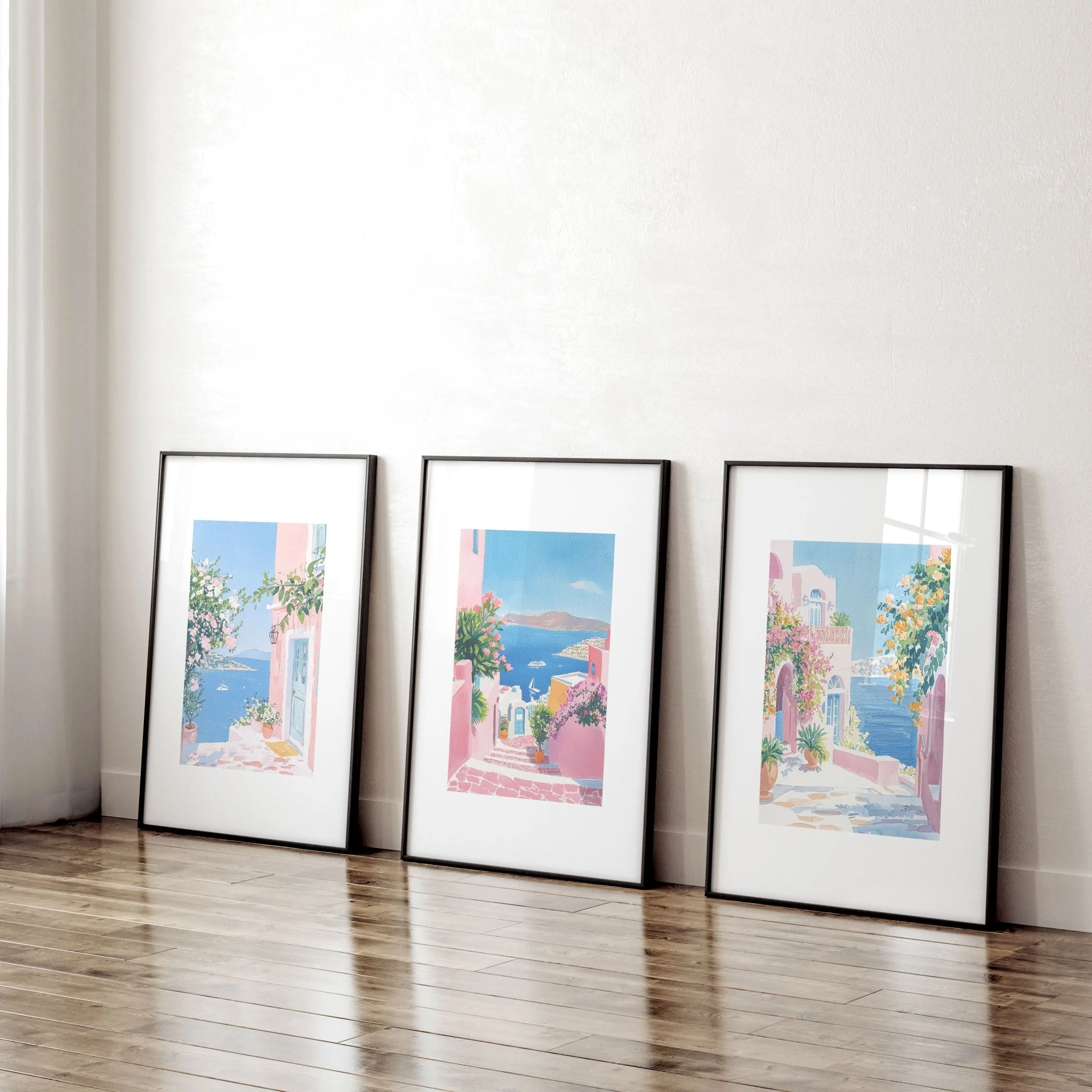 Wall Art Colourful | Set of 3 Beach Decor Wall art Prints - Image 2