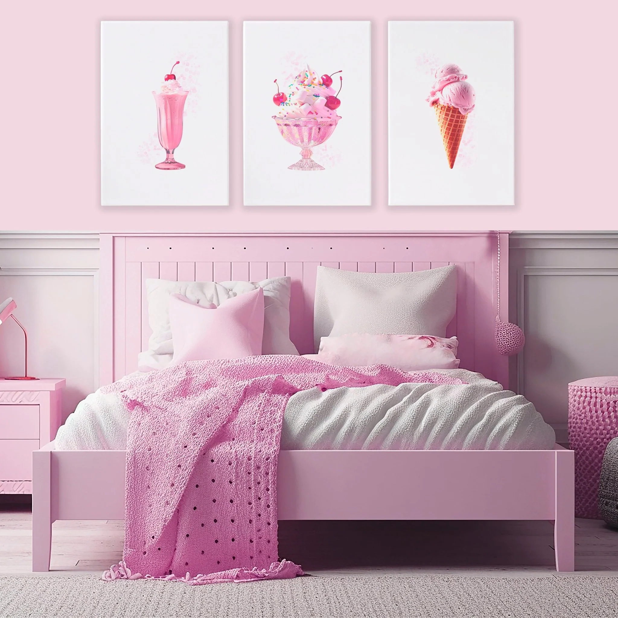 Wall Art Cool For Girls | Set of 3 Pop Wall art Prints - Image 3