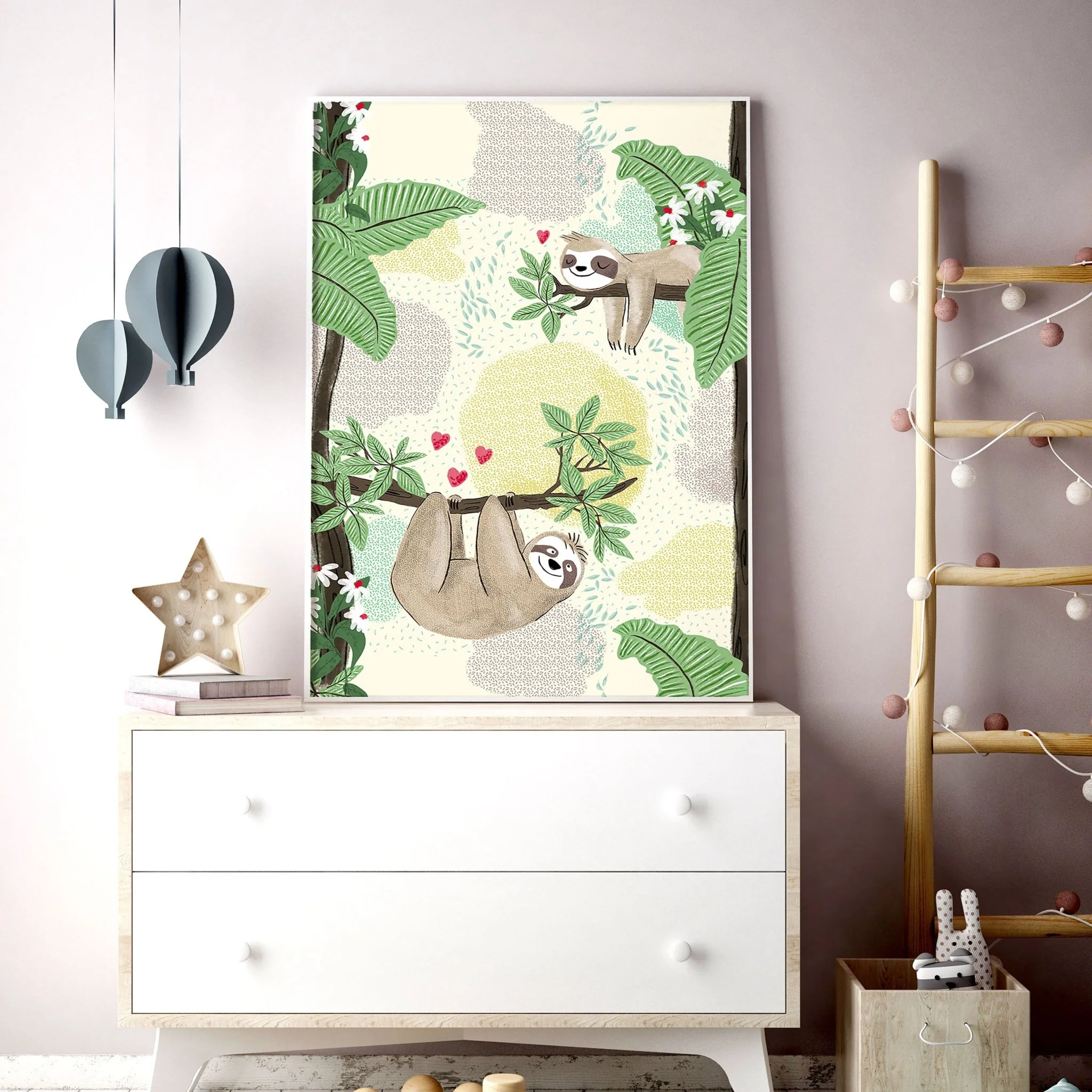 Wall art decor for nursery | set of 2 Sloth wall art prints - Image 6