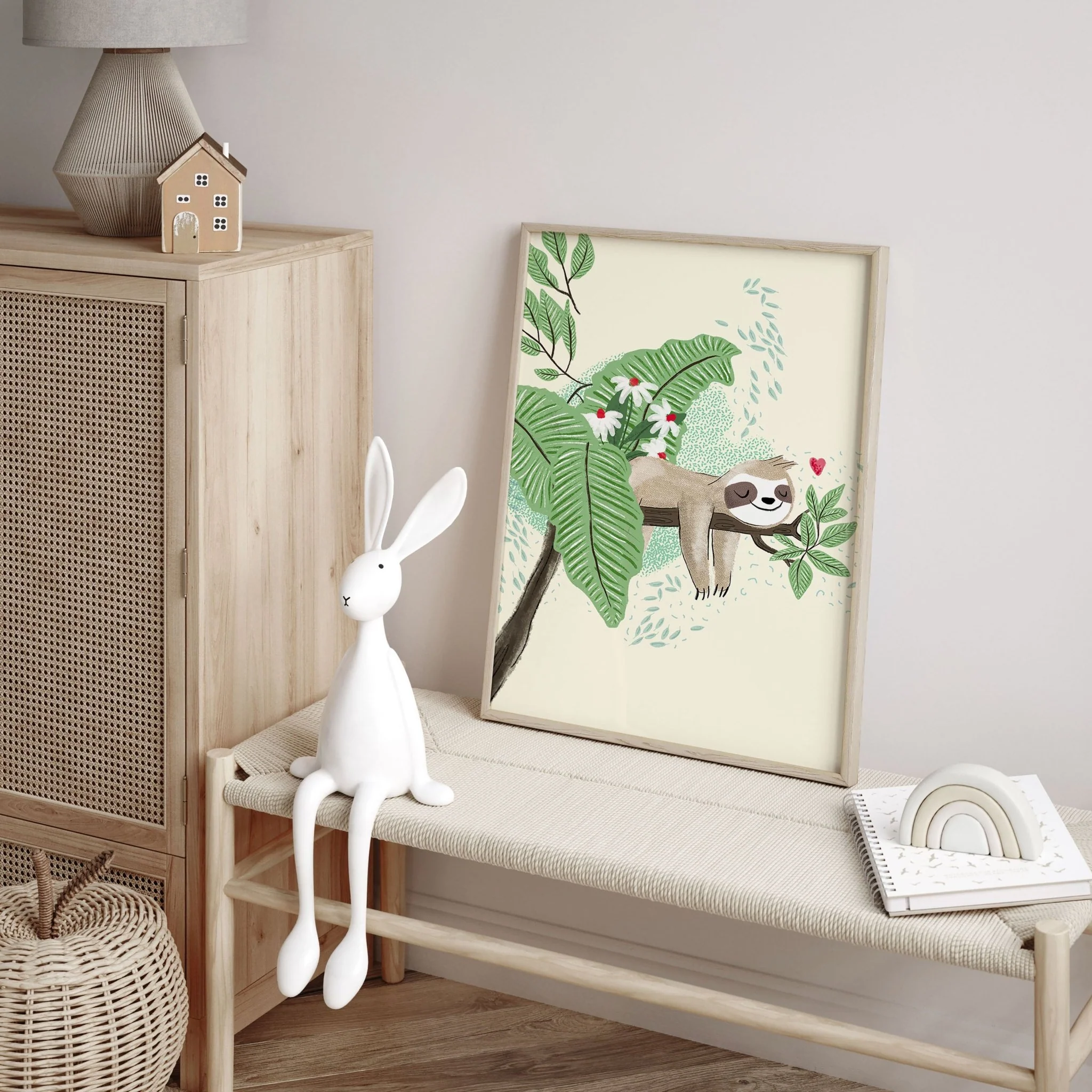 Wall art decor for nursery | set of 2 Sloth wall art prints - Image 8