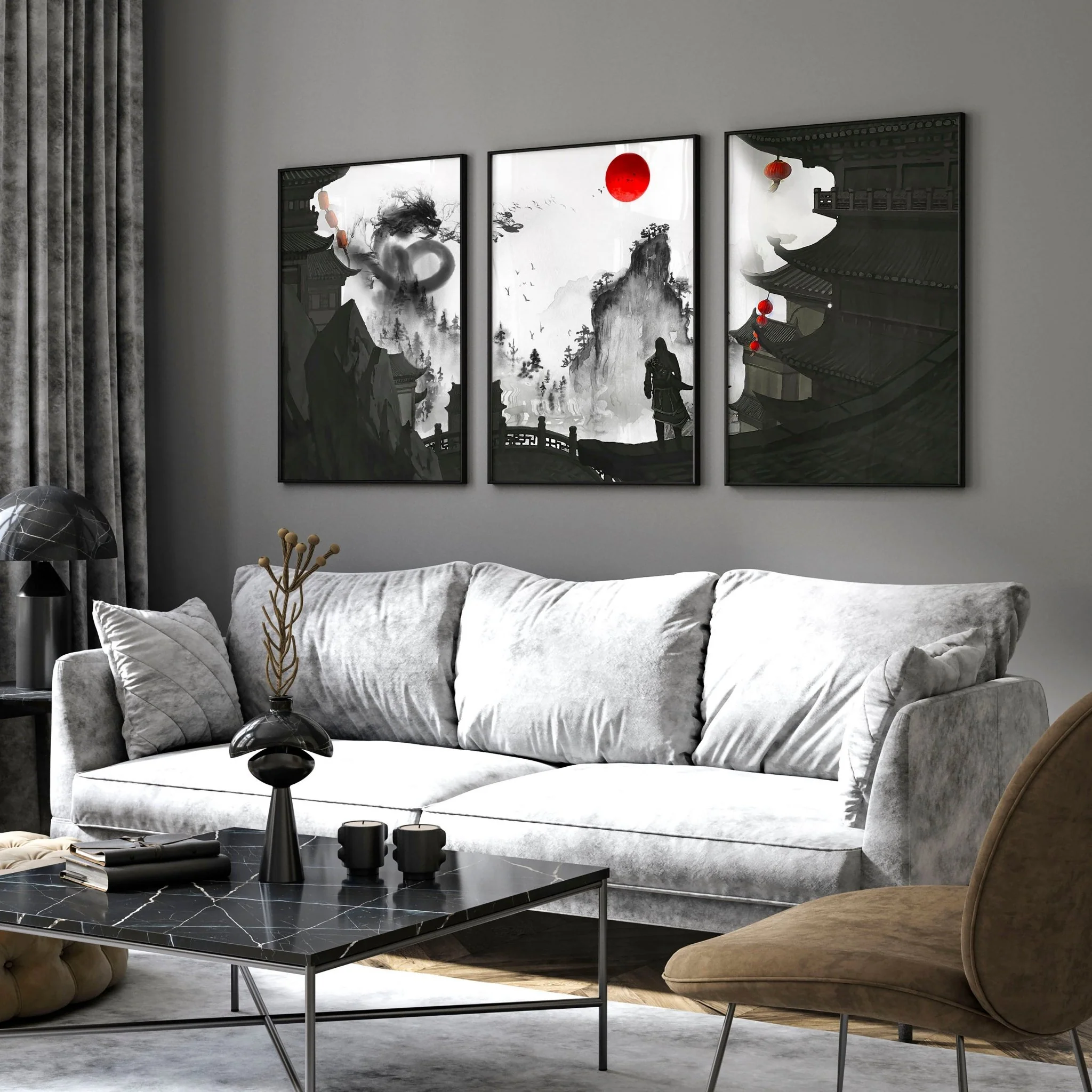Wall art dragon | set of 3 wall art prints - Image 7