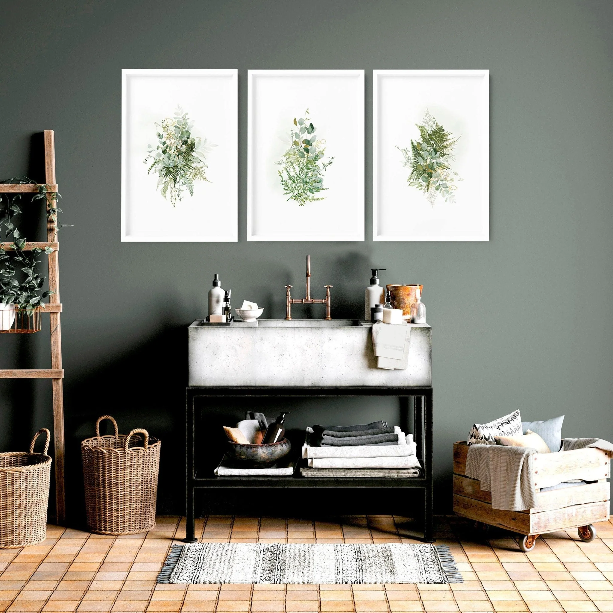 Wall art for a bathroom | Set of 3 art prints