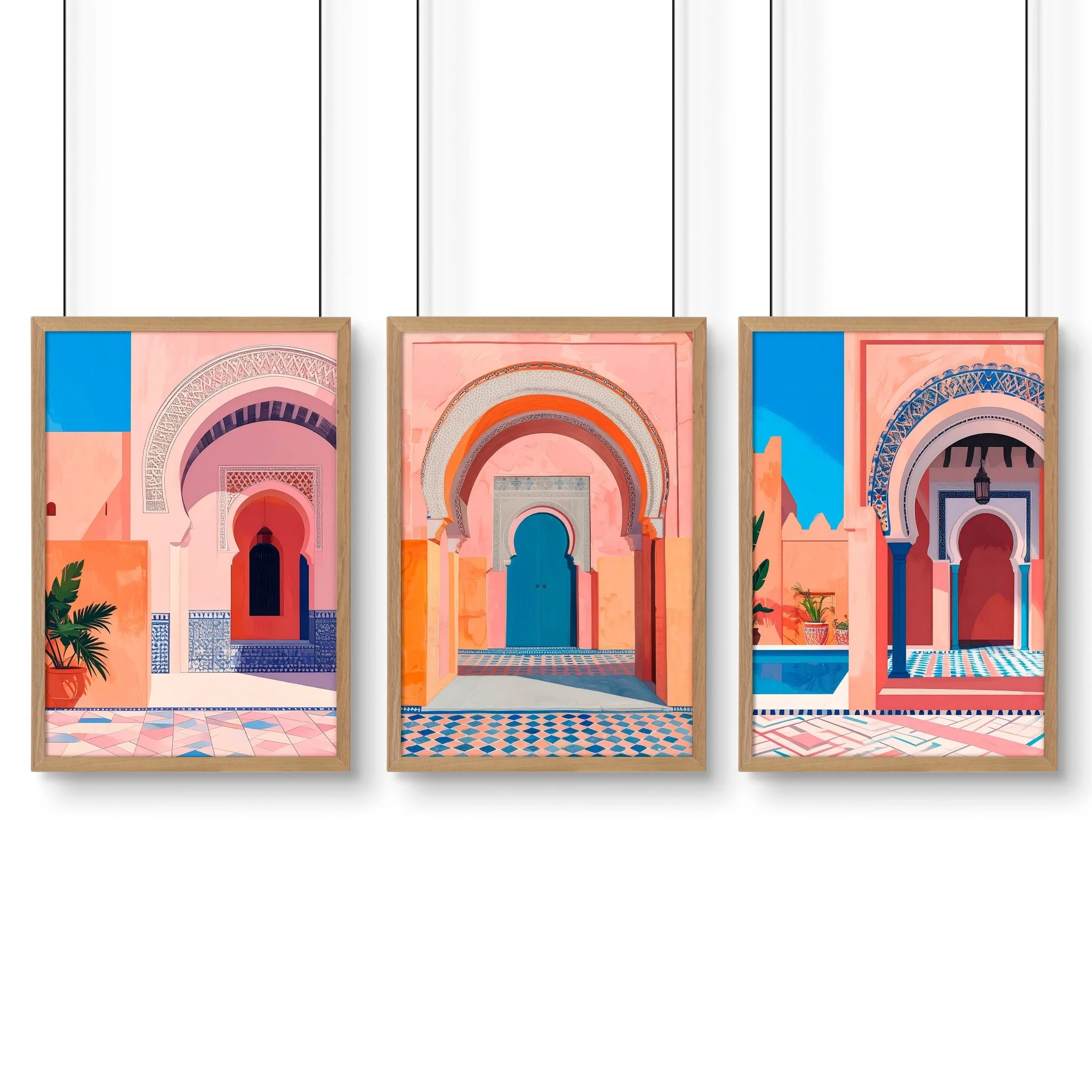 Wall Art For Living Room Framed | Set of 3 Moroccan Inspired Wall art Prints - Image 10