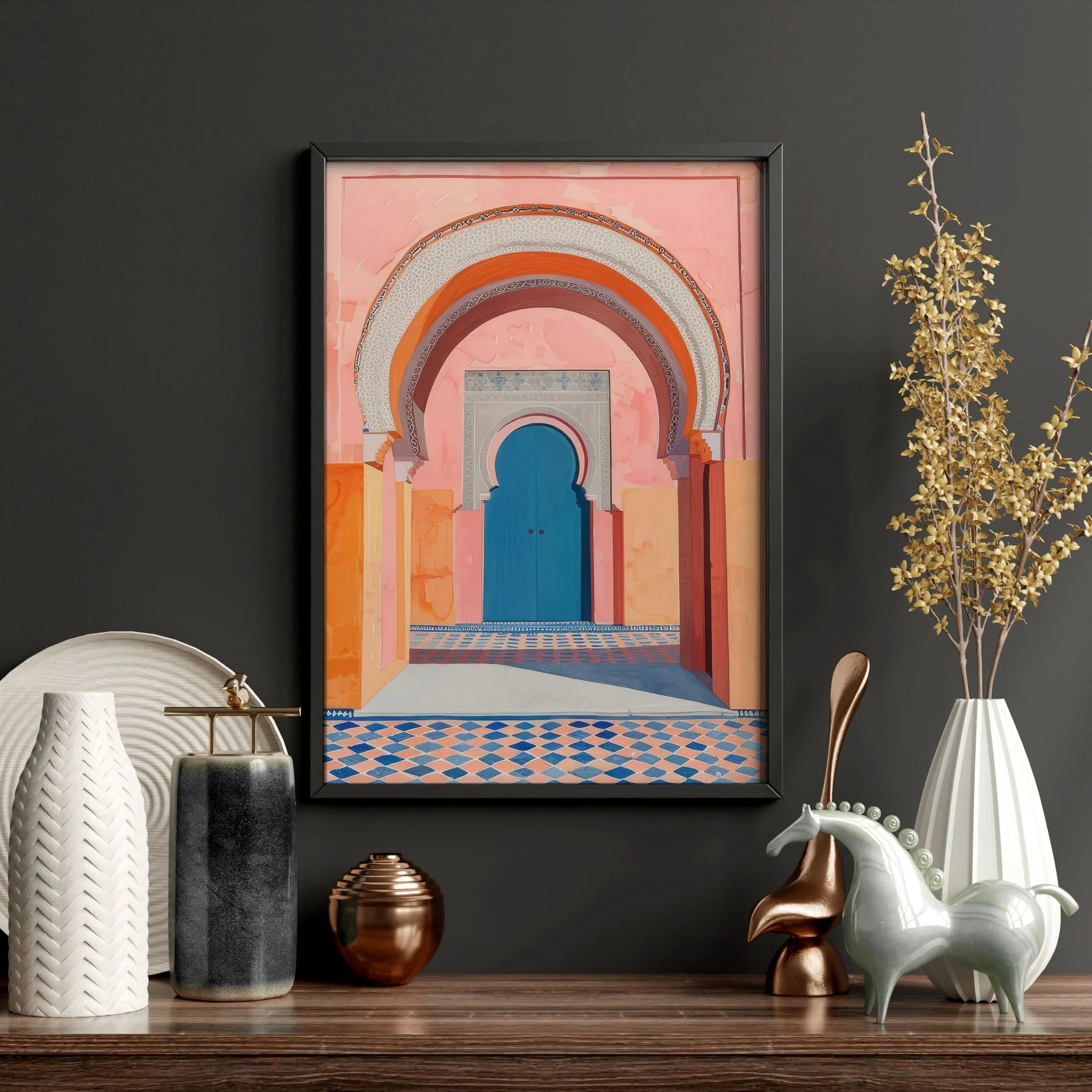 Wall Art For Living Room Framed | Set of 3 Moroccan Inspired Wall art Prints - Image 6