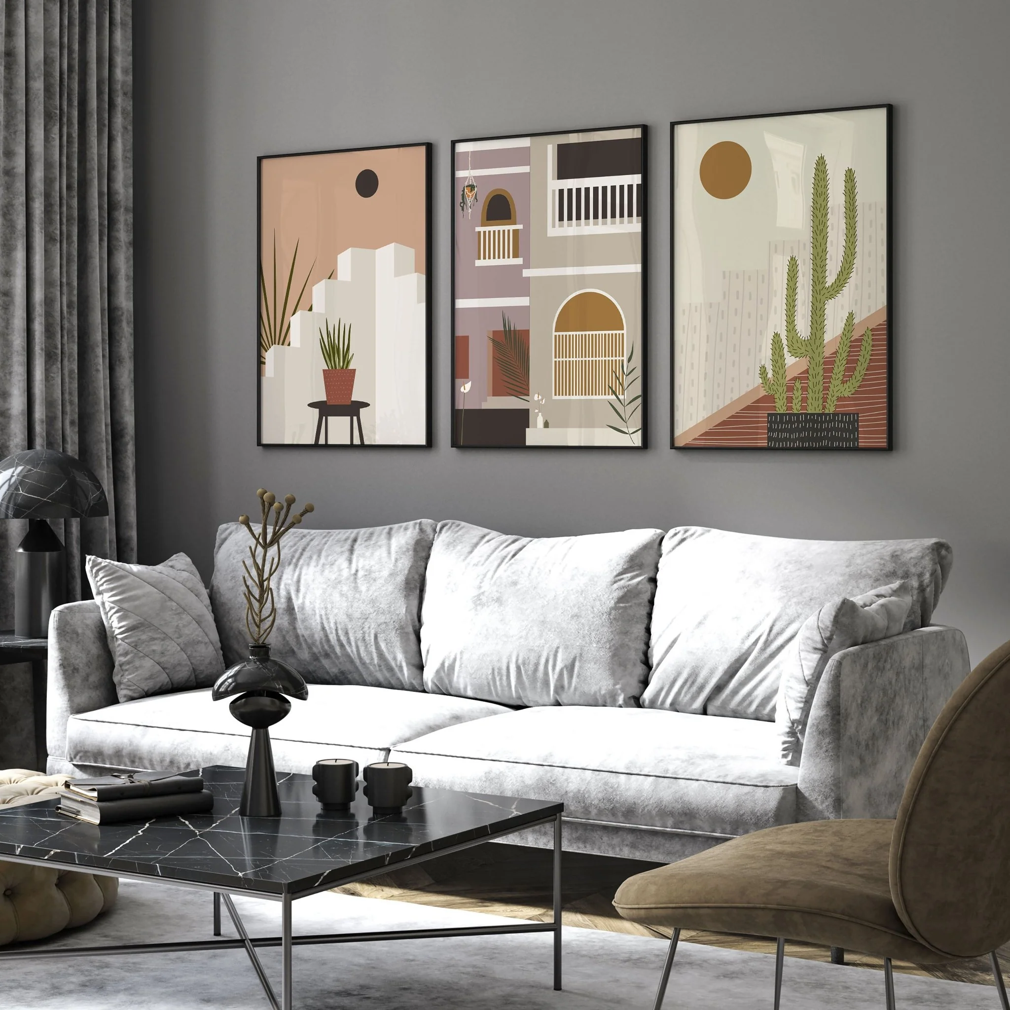 Wall art for living rooms | set of 3 Bohemian art prints - Image 3