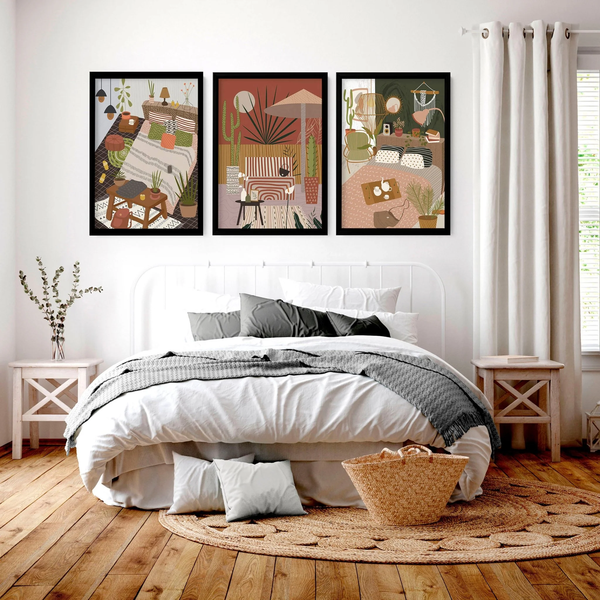 Wall art for the bedroom | set of 3 Bohemian wall art prints - Image 6