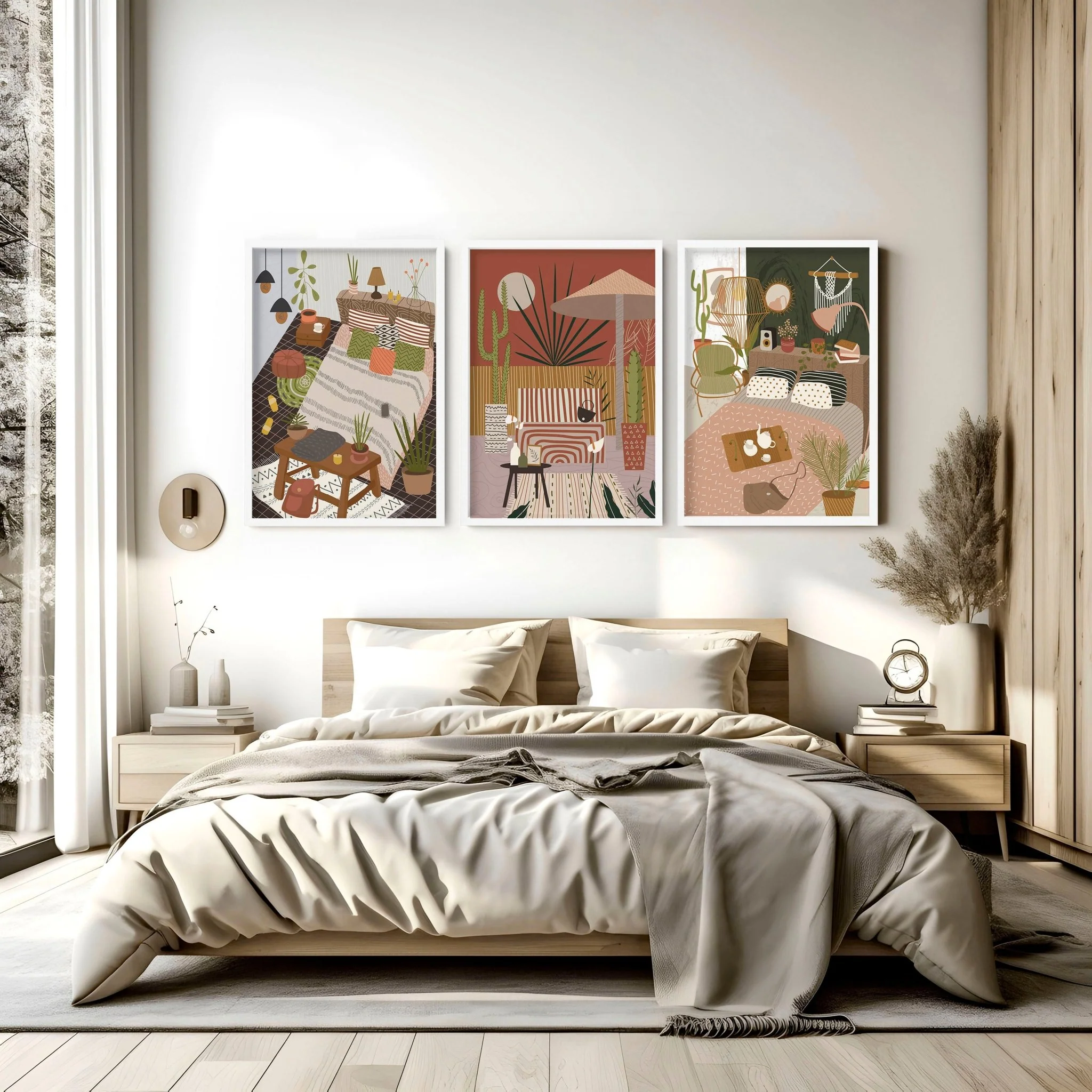 Wall art for the bedroom | set of 3 Bohemian wall art prints - Image 7
