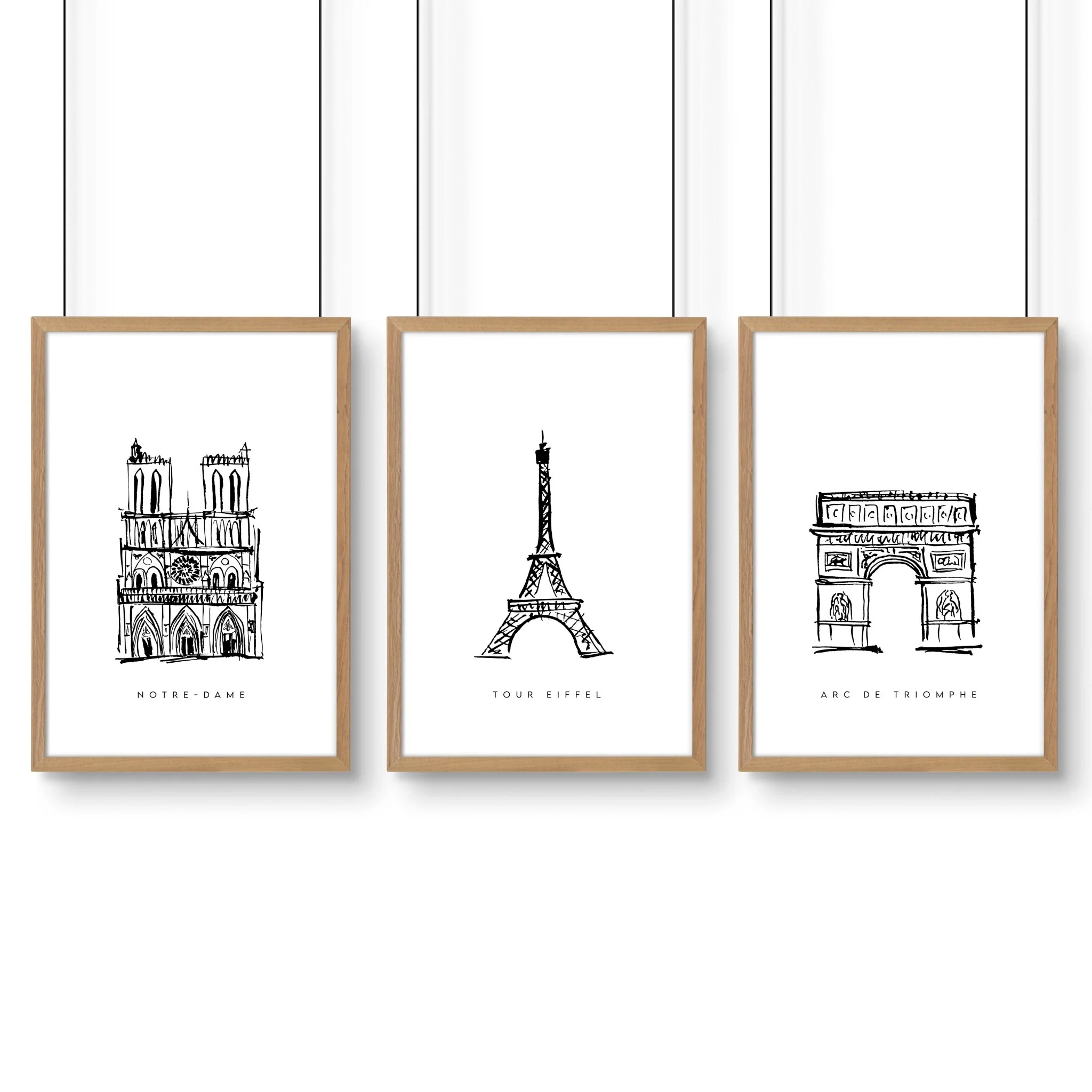 Wall Art Framed For Living Room | Set of 3 Paris Landmarks Wall art Prints - Image 14