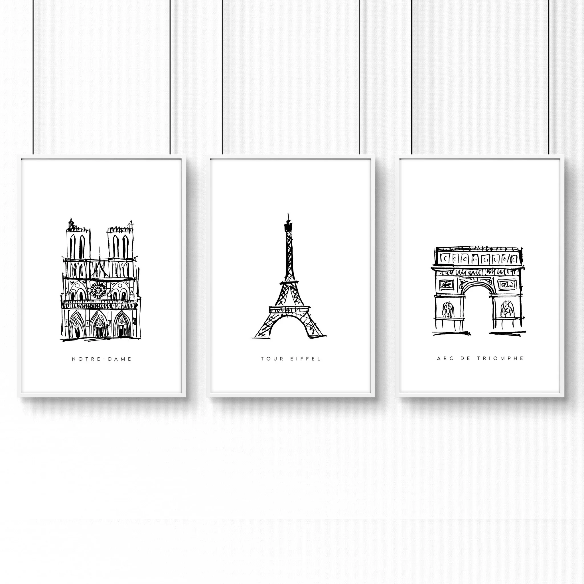 Wall Art Framed For Living Room | Set of 3 Paris Landmarks Wall art Prints - Image 15