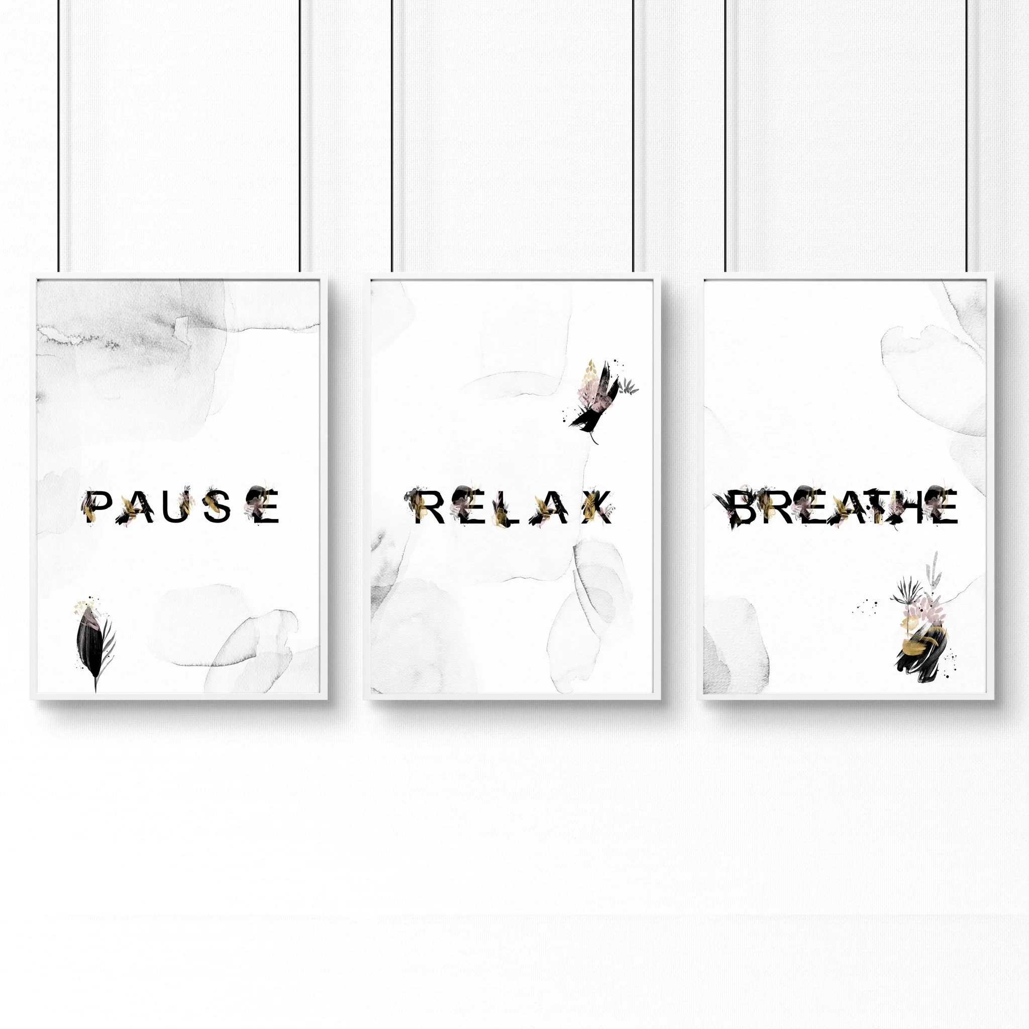Wall art in bathroom | set of 3 Relaxing art prints - Image 9