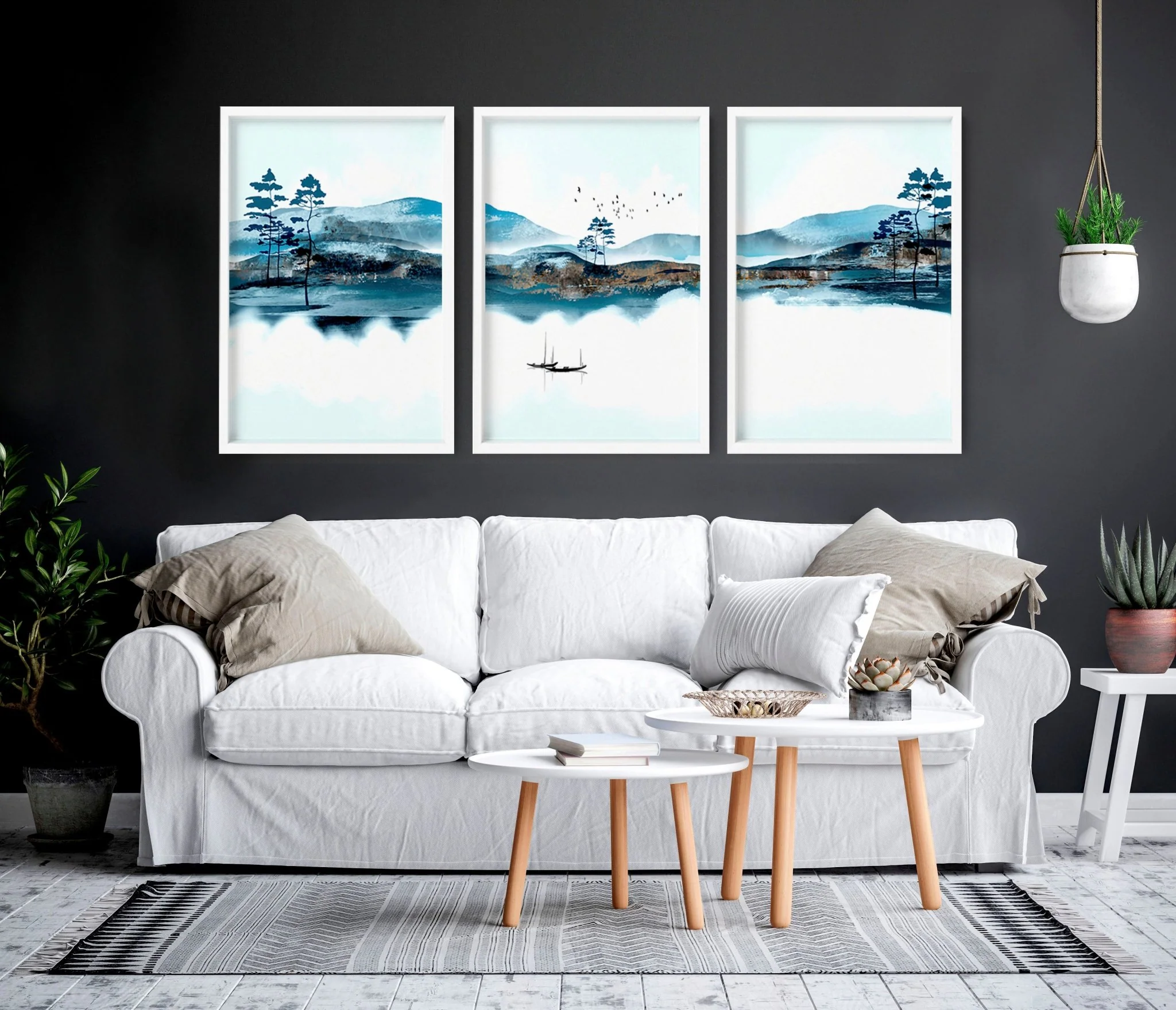 Wall art in sets of 3 for living room decor - Image 2