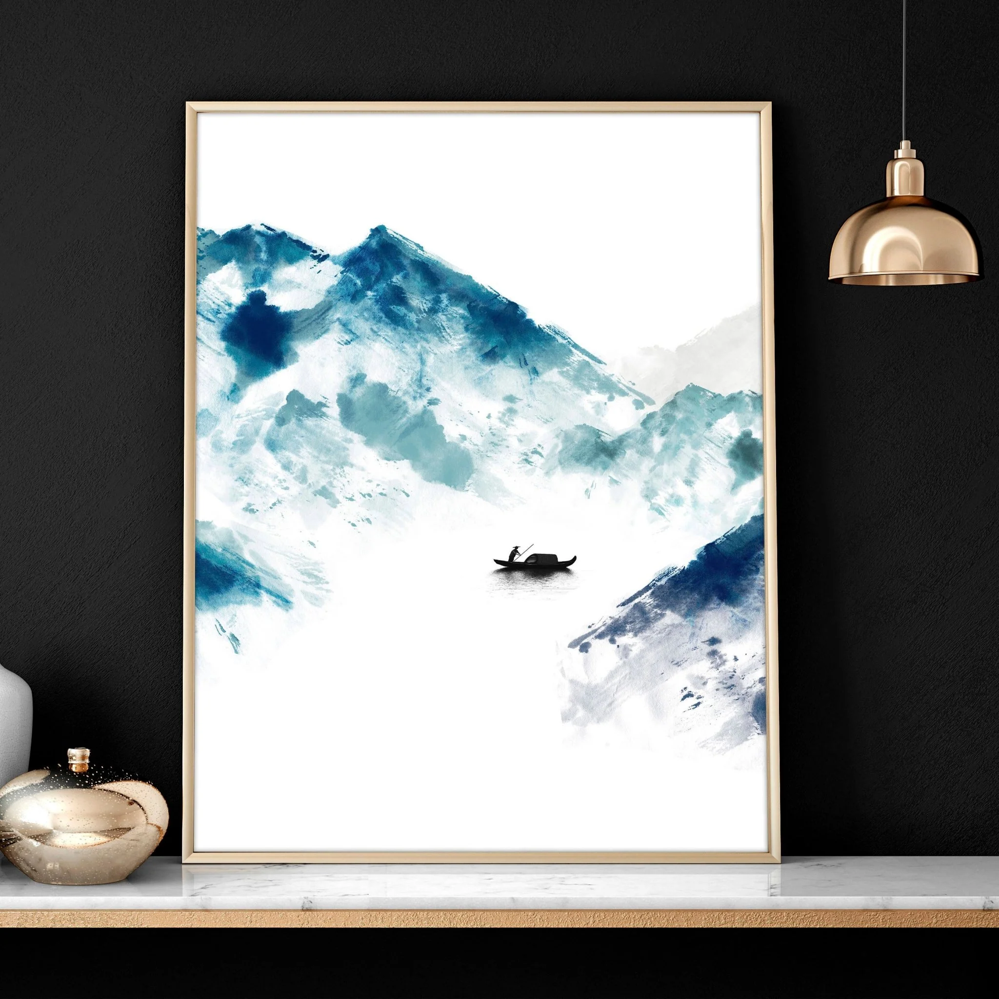 Wall art in teal | set of 3 wall art for Home office Decor - Image 3