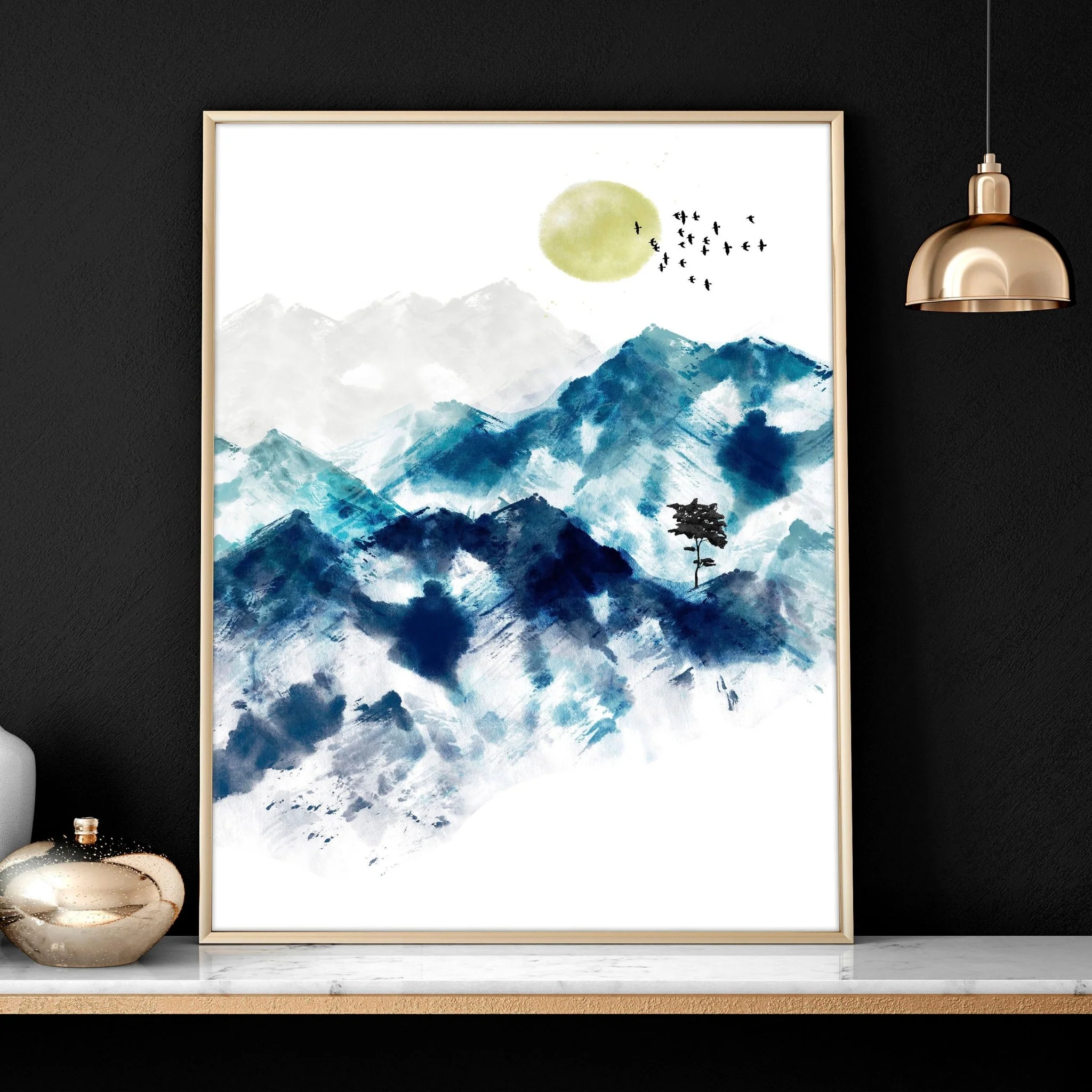 Wall art in teal | set of 3 wall art for Home office Decor - Image 4
