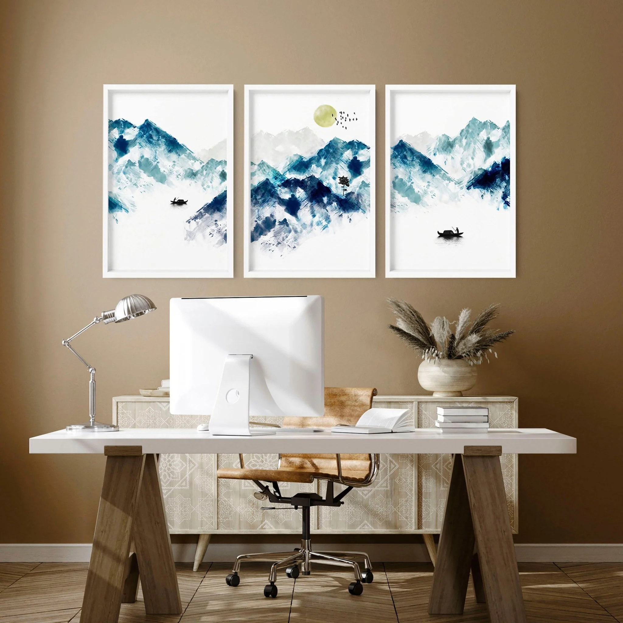 Wall art in teal | set of 3 wall art for Home office Decor - Image 6