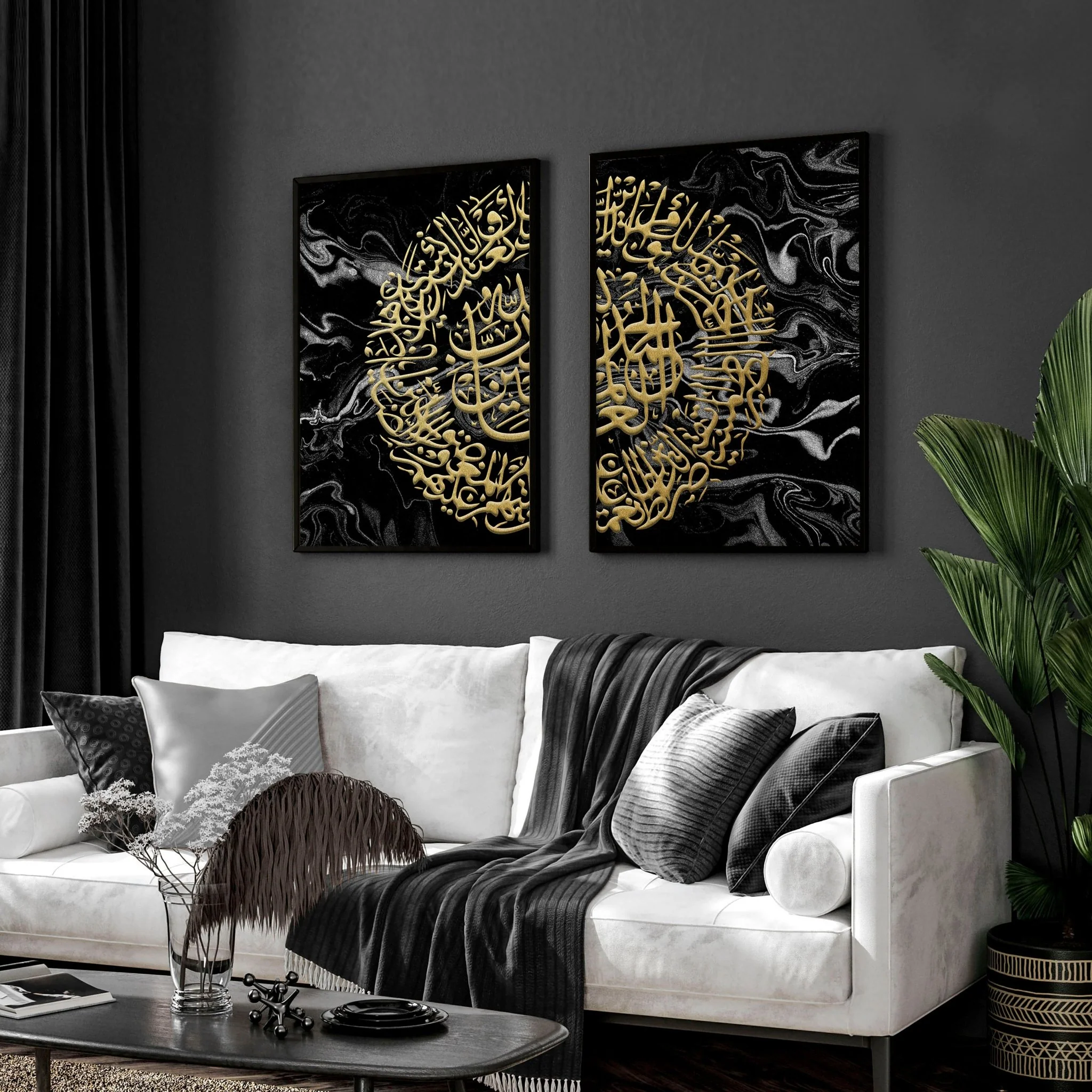 Wall art Islamic | Set of 2 Gold wall art - Image 2