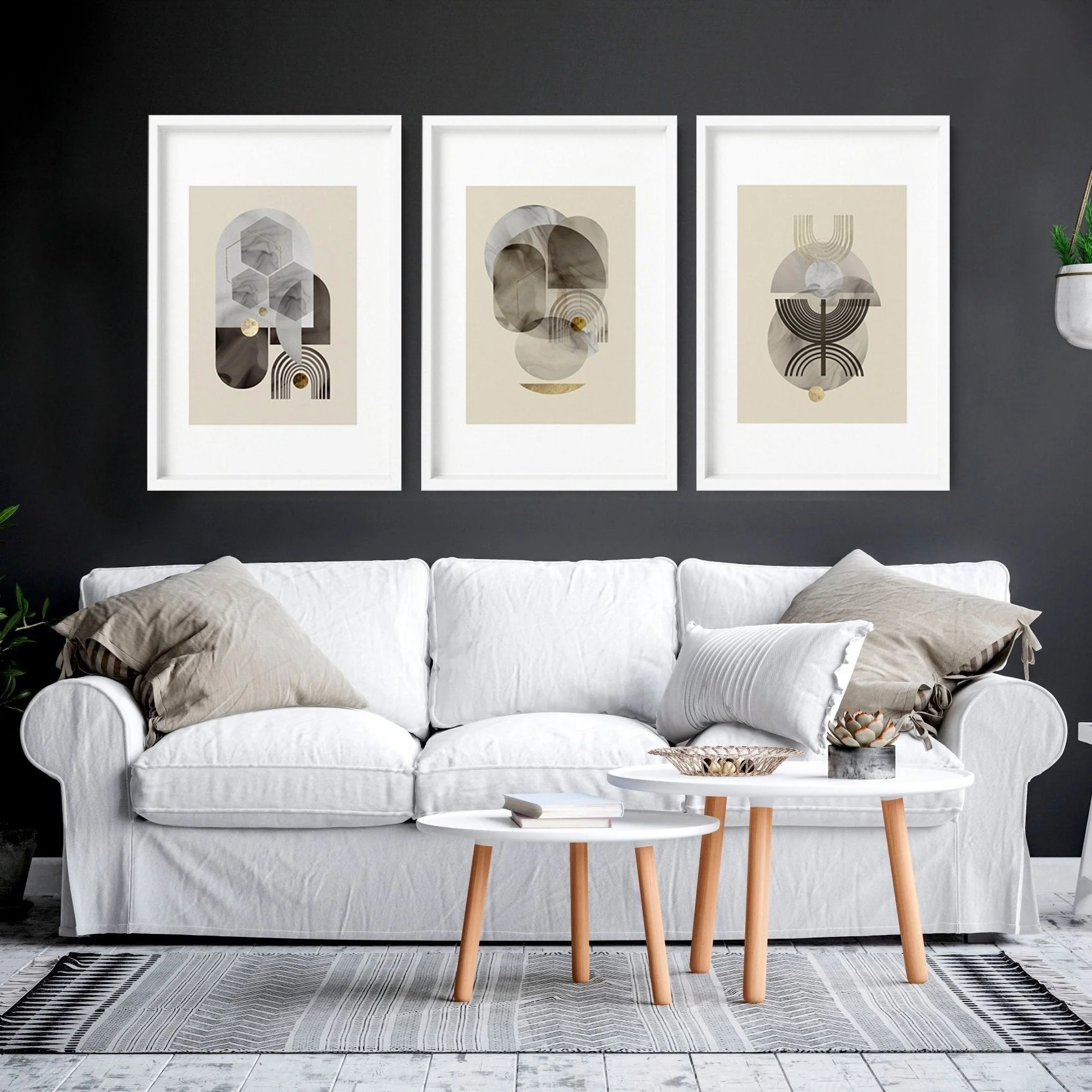 Wall art neutral | set of 3 framed wall art prints - Image 7