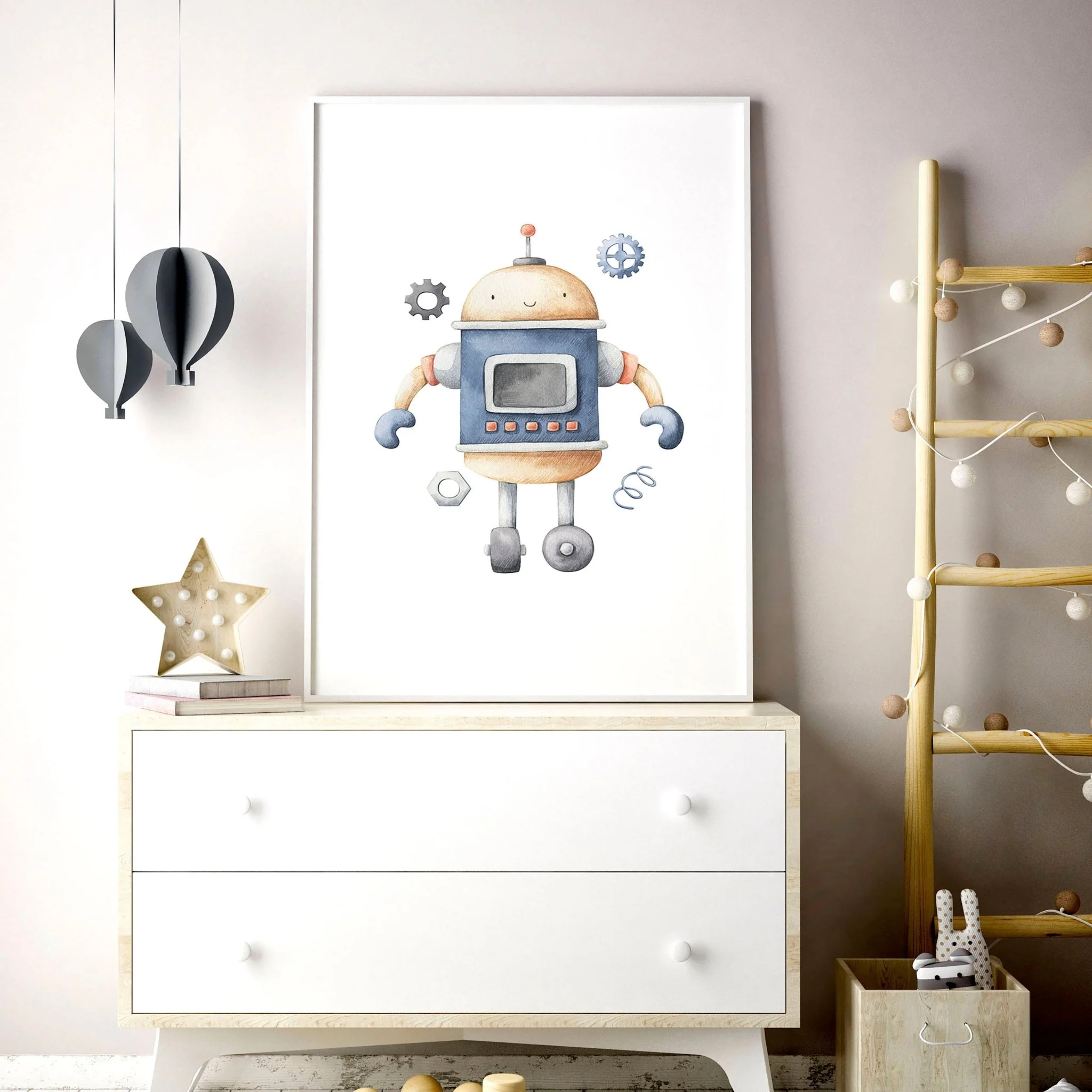 Wall art nursery | set of 3 vintage Robots art prints - Image 3