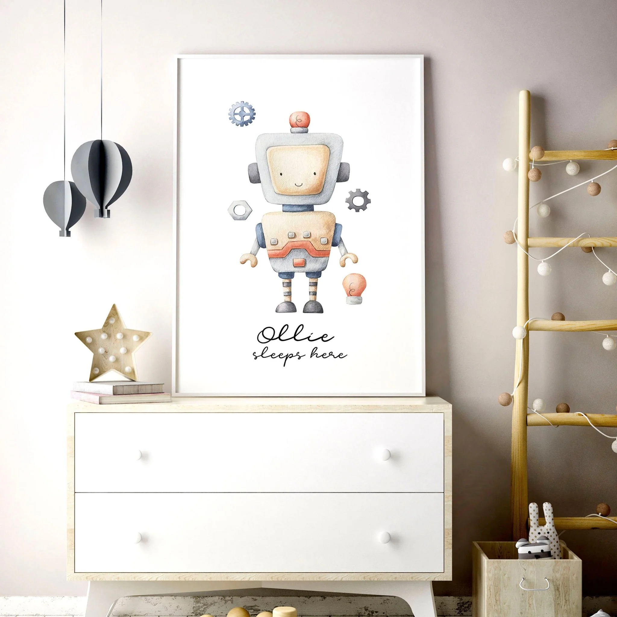 Wall art nursery | set of 3 vintage Robots art prints - Image 4