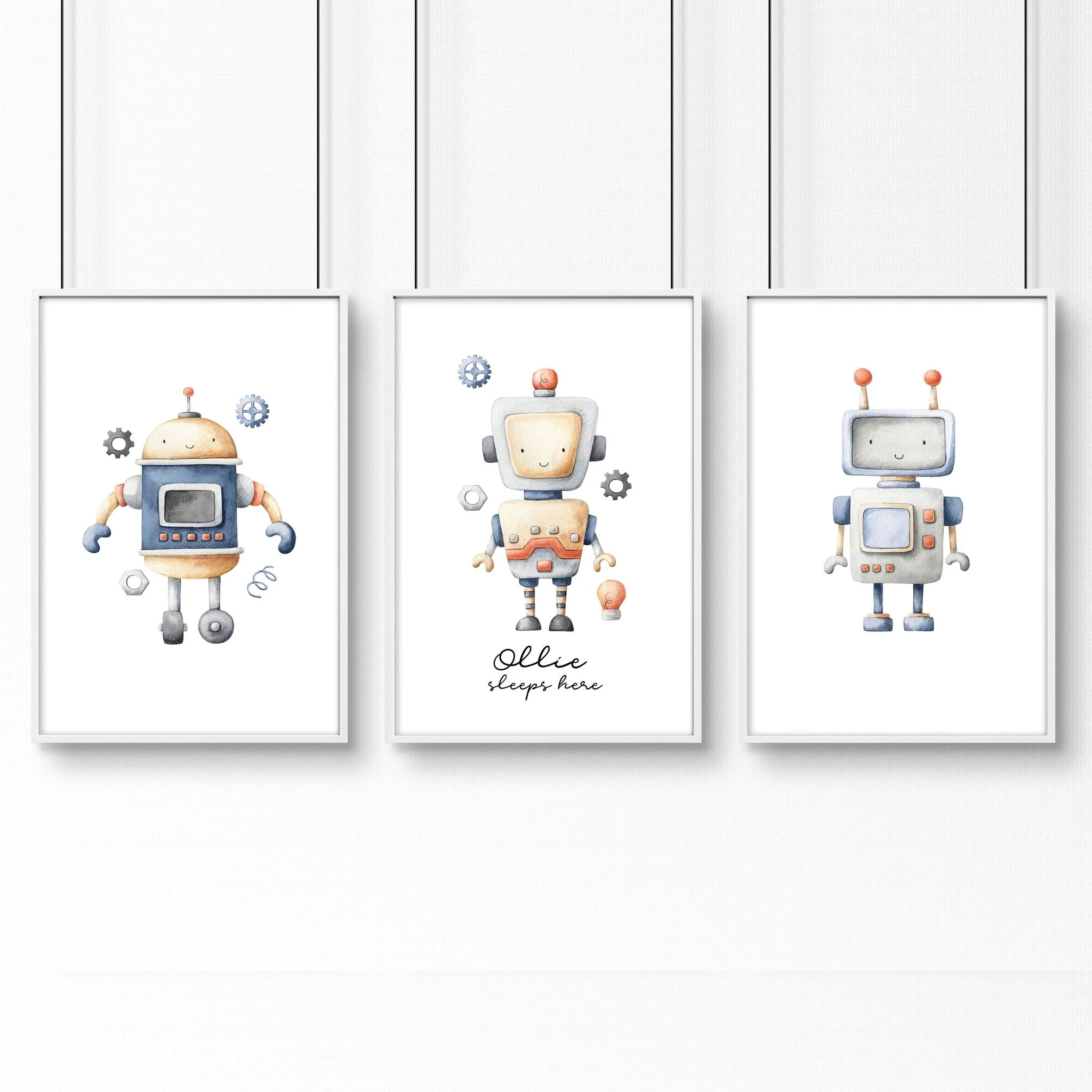 Wall art nursery | set of 3 vintage Robots art prints - Image 6