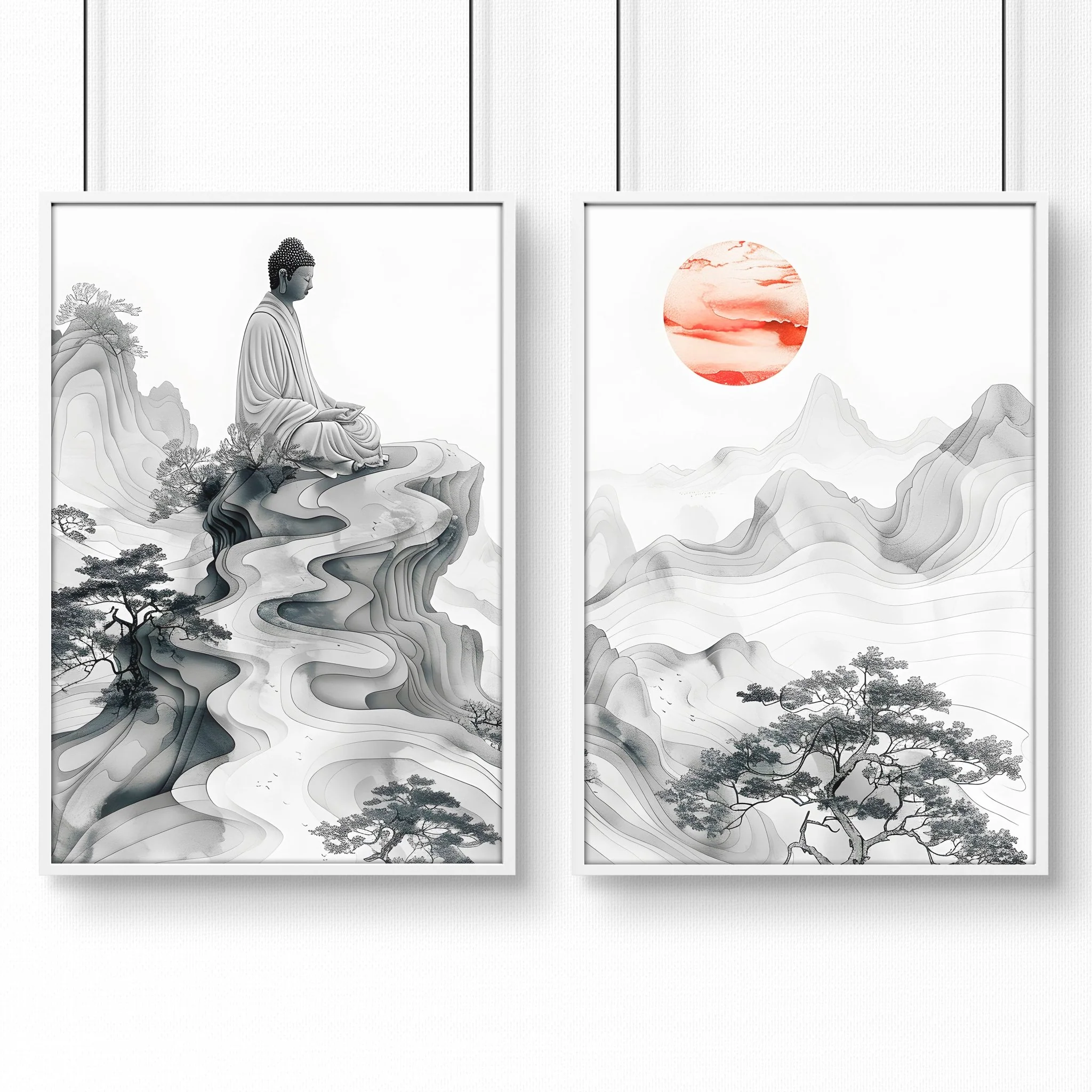 Wall Art Paint | Set of 2 Asian Inspired Wall art Prints - Image 11