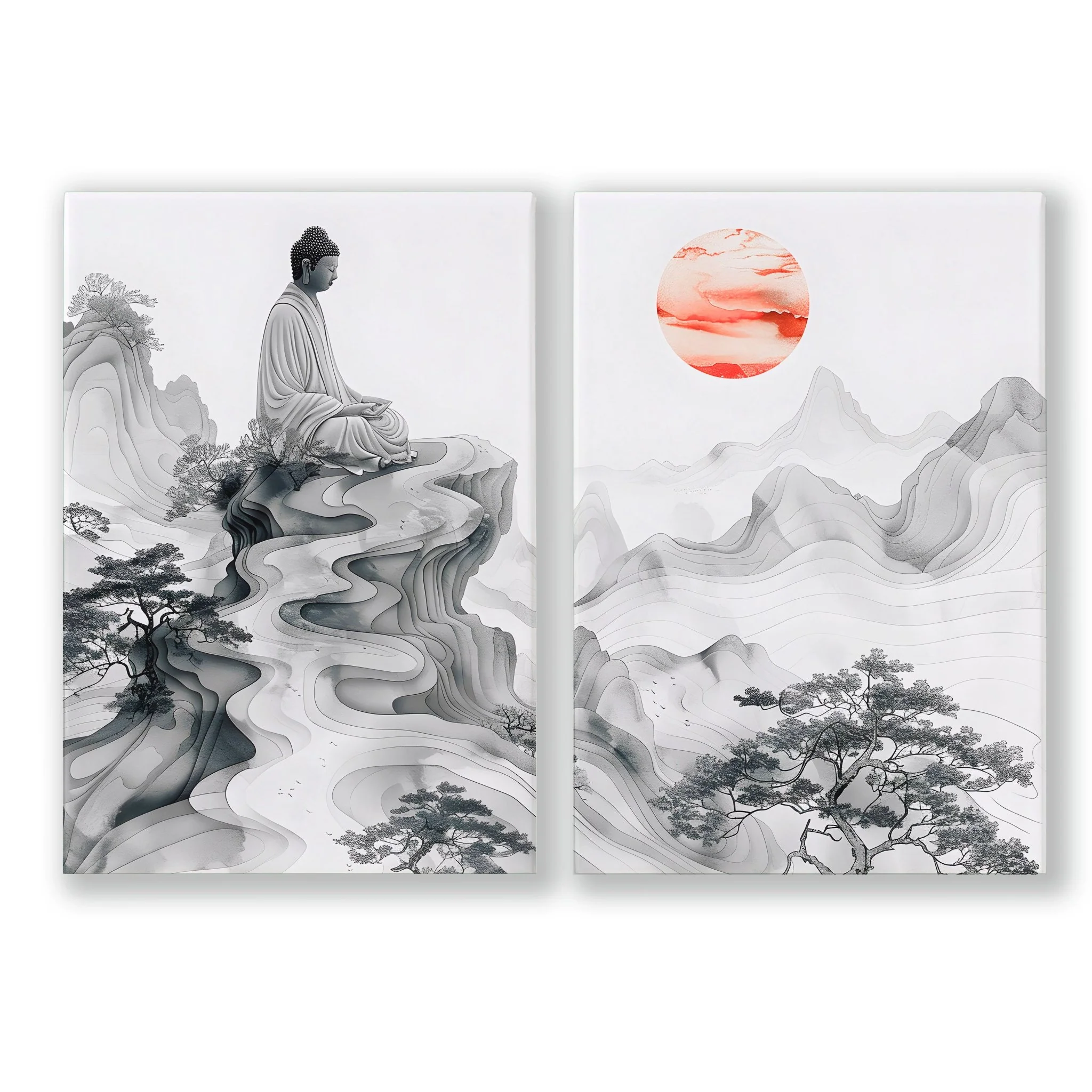 Wall Art Paint | Set of 2 Asian Inspired Wall art Prints - Image 12