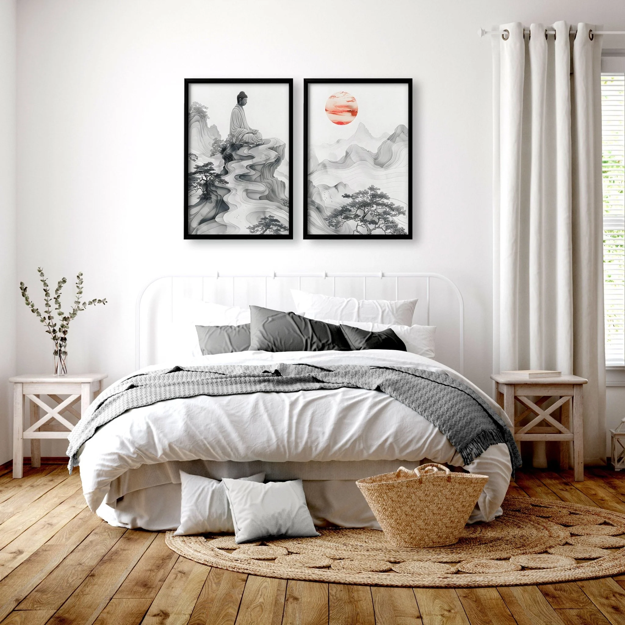Wall Art Paint | Set of 2 Asian Inspired Wall art Prints - Image 2