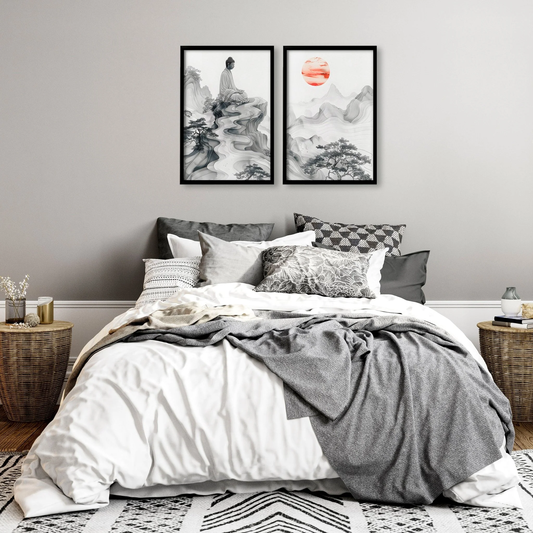 Wall Art Paint | Set of 2 Asian Inspired Wall art Prints - Image 3