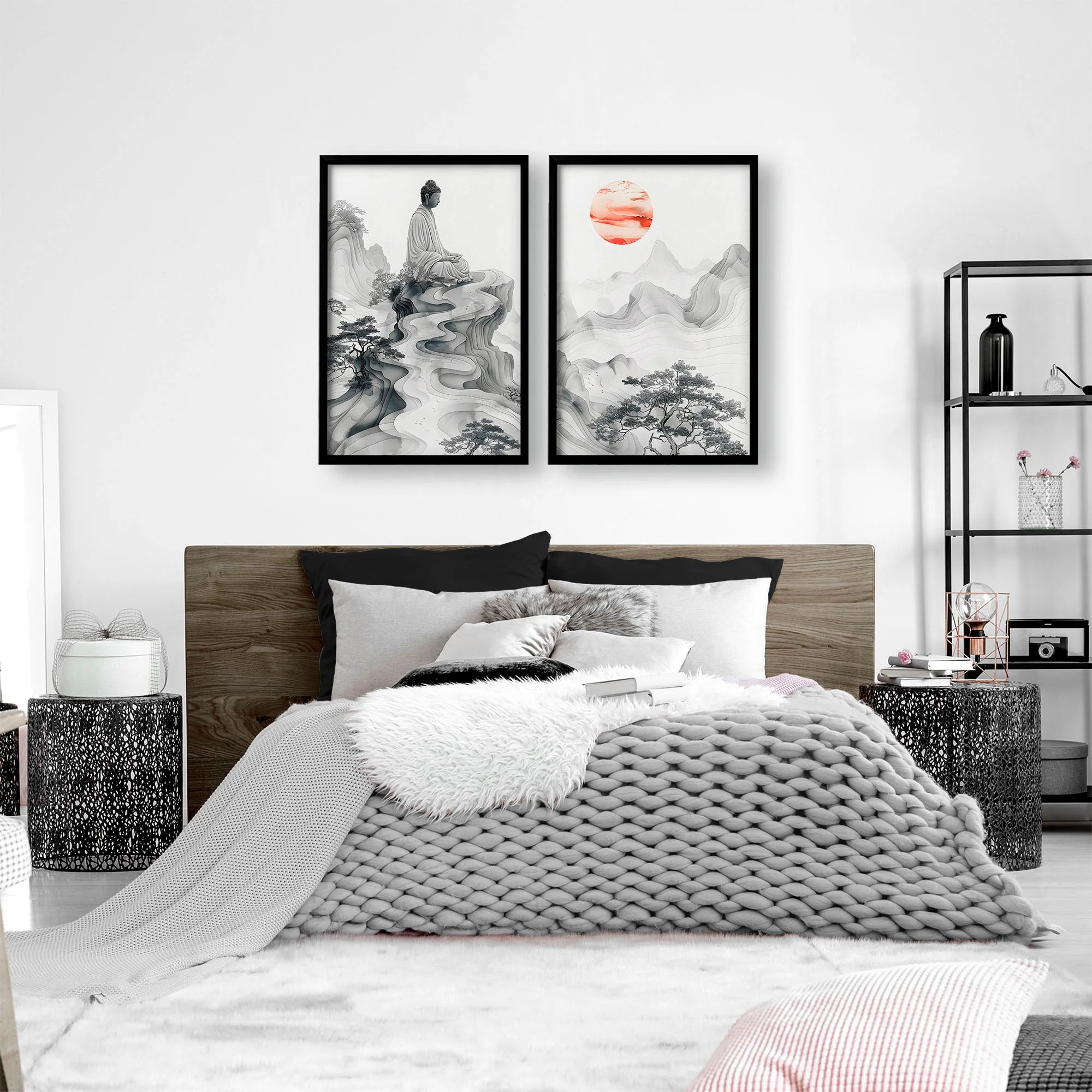 Wall Art Paint | Set of 2 Asian Inspired Wall art Prints - Image 4