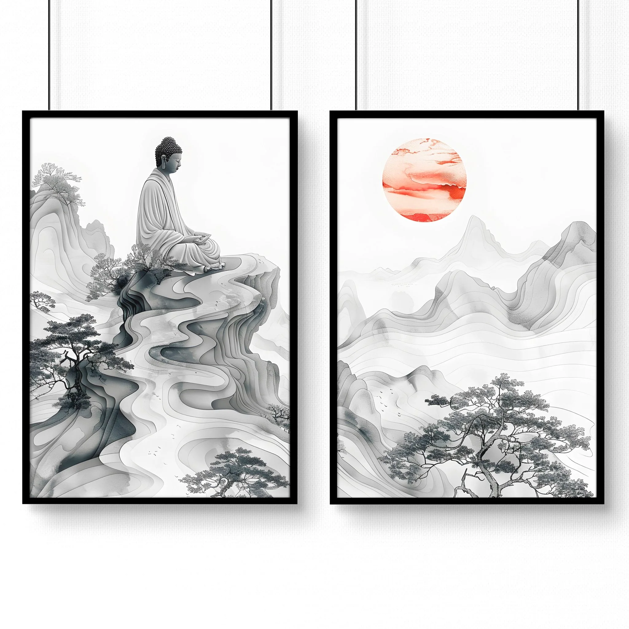 Wall Art Paint | Set of 2 Asian Inspired Wall art Prints - Image 9