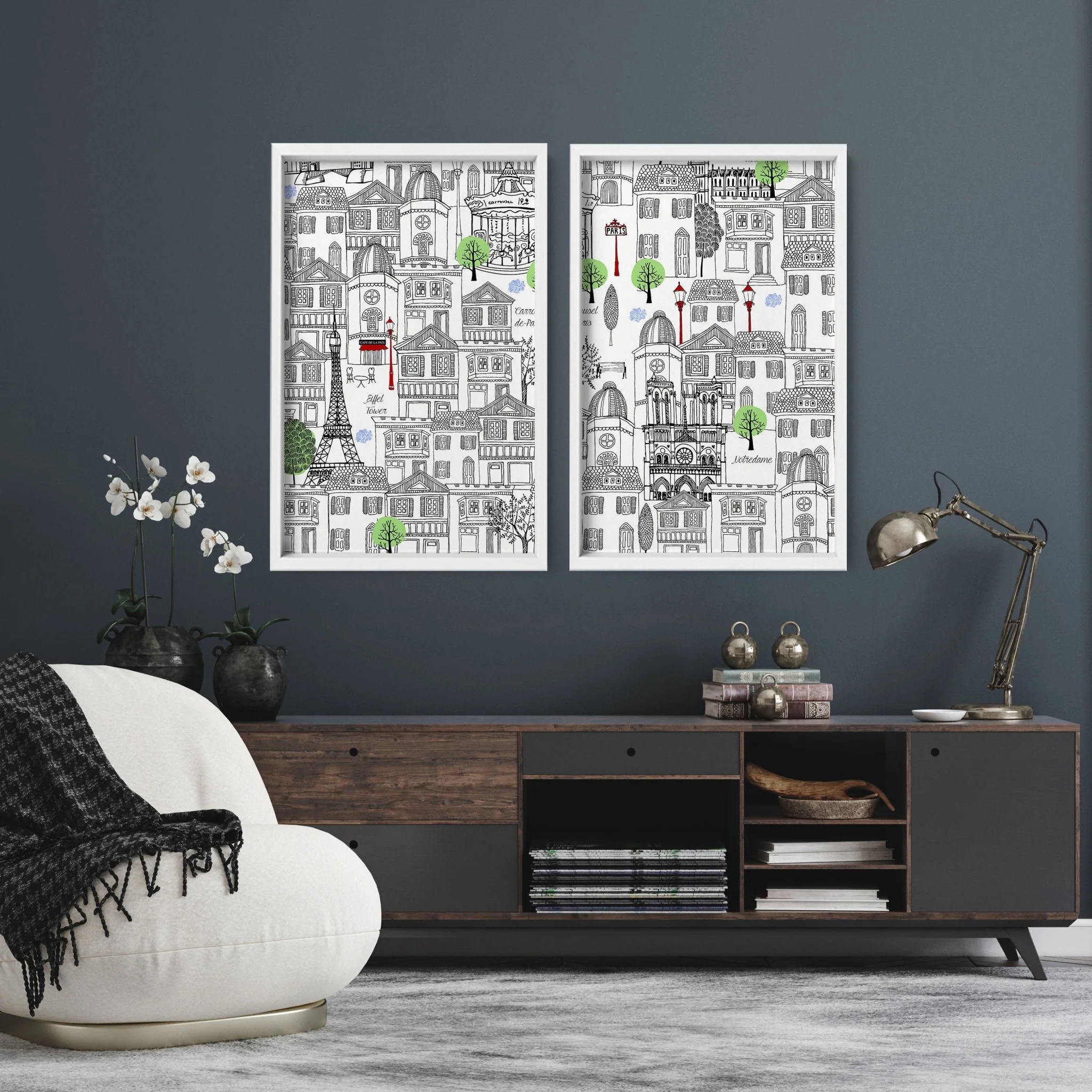 Wall art Paris | Set of 2 travel posters - Image 6