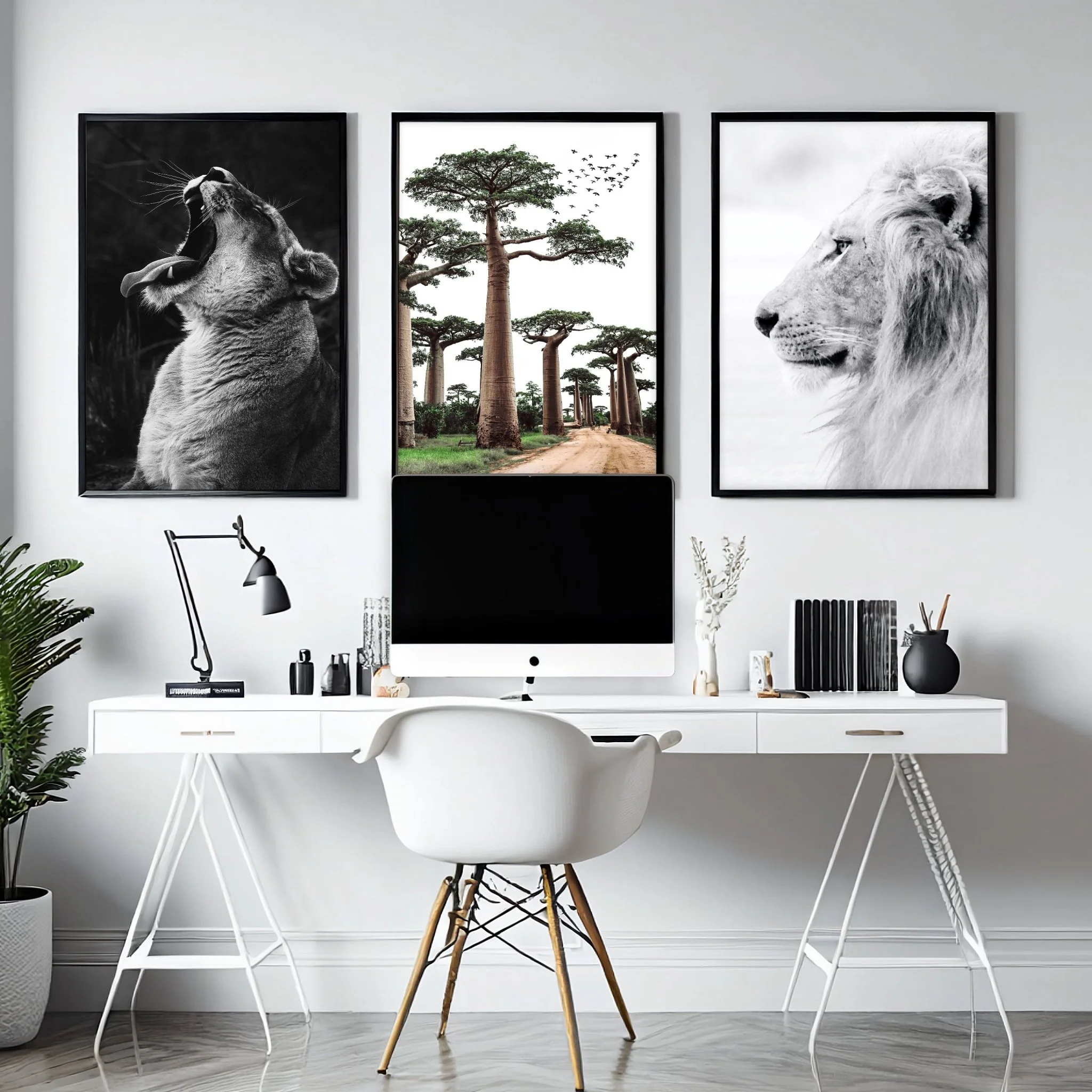 Wall Art Pictures Framed | Set of 3 African Wildlife Wall art Prints - Image 3