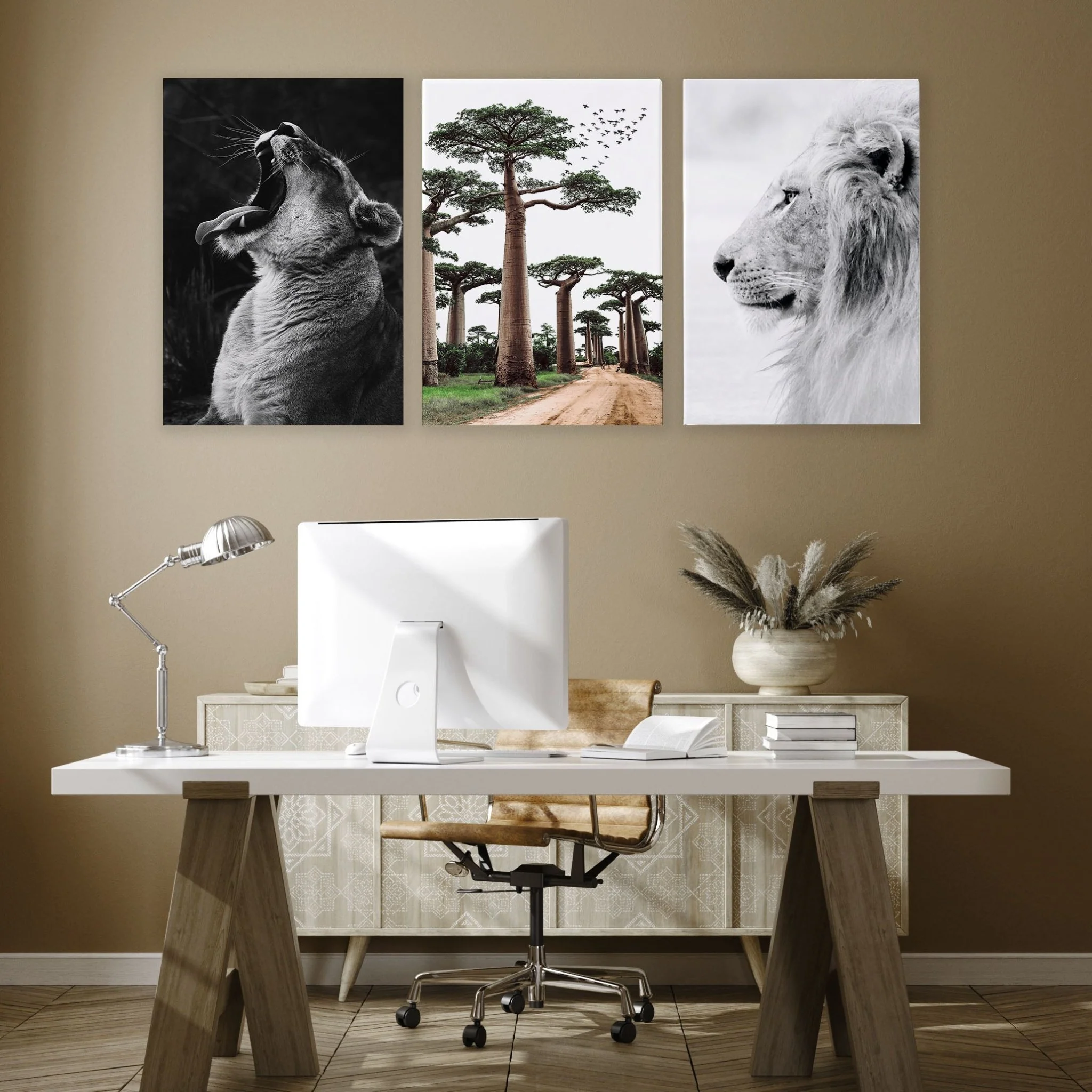 Wall Art Pictures Framed | Set of 3 African Wildlife Wall art Prints - Image 4