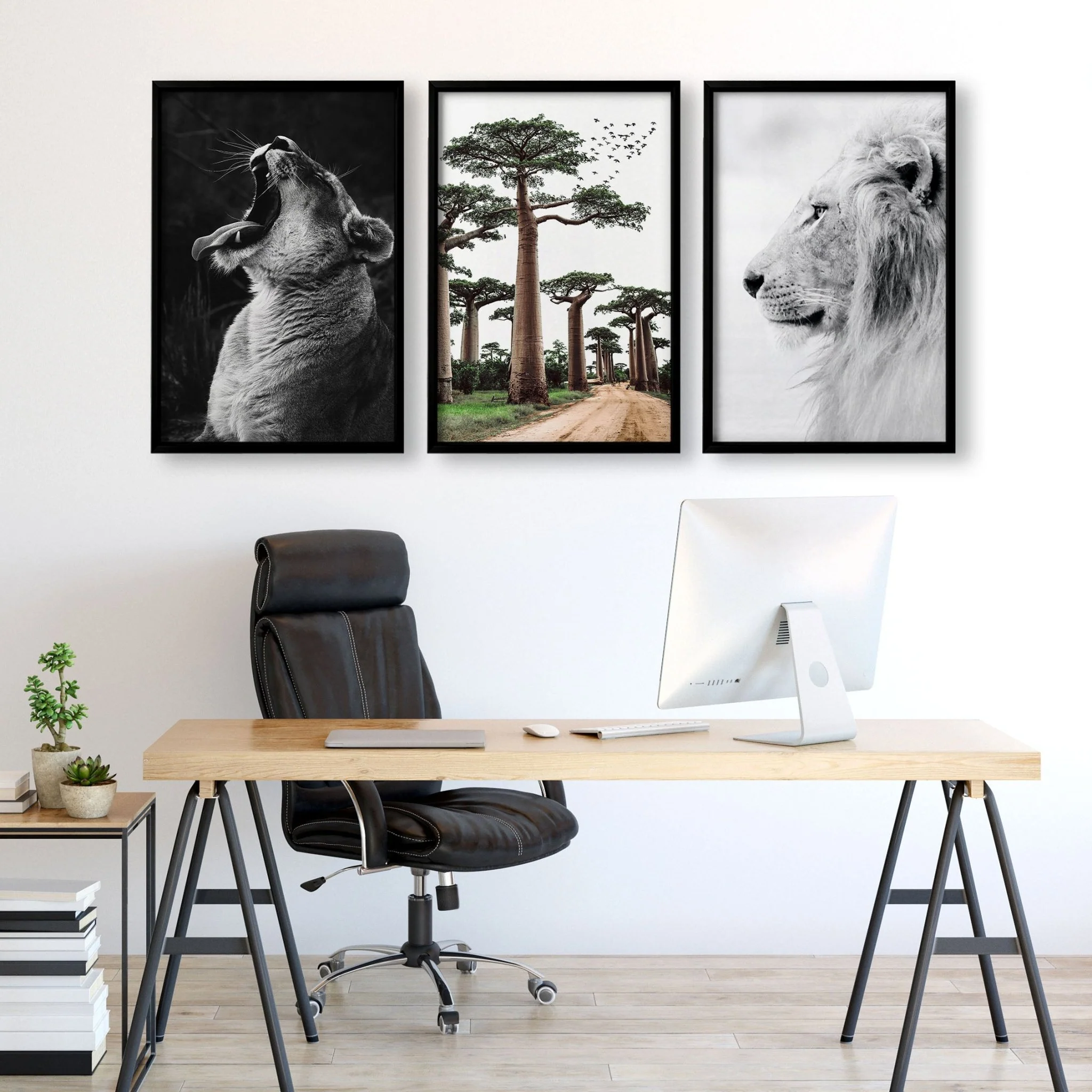 Wall Art Pictures Framed | Set of 3 African Wildlife Wall art Prints - Image 8
