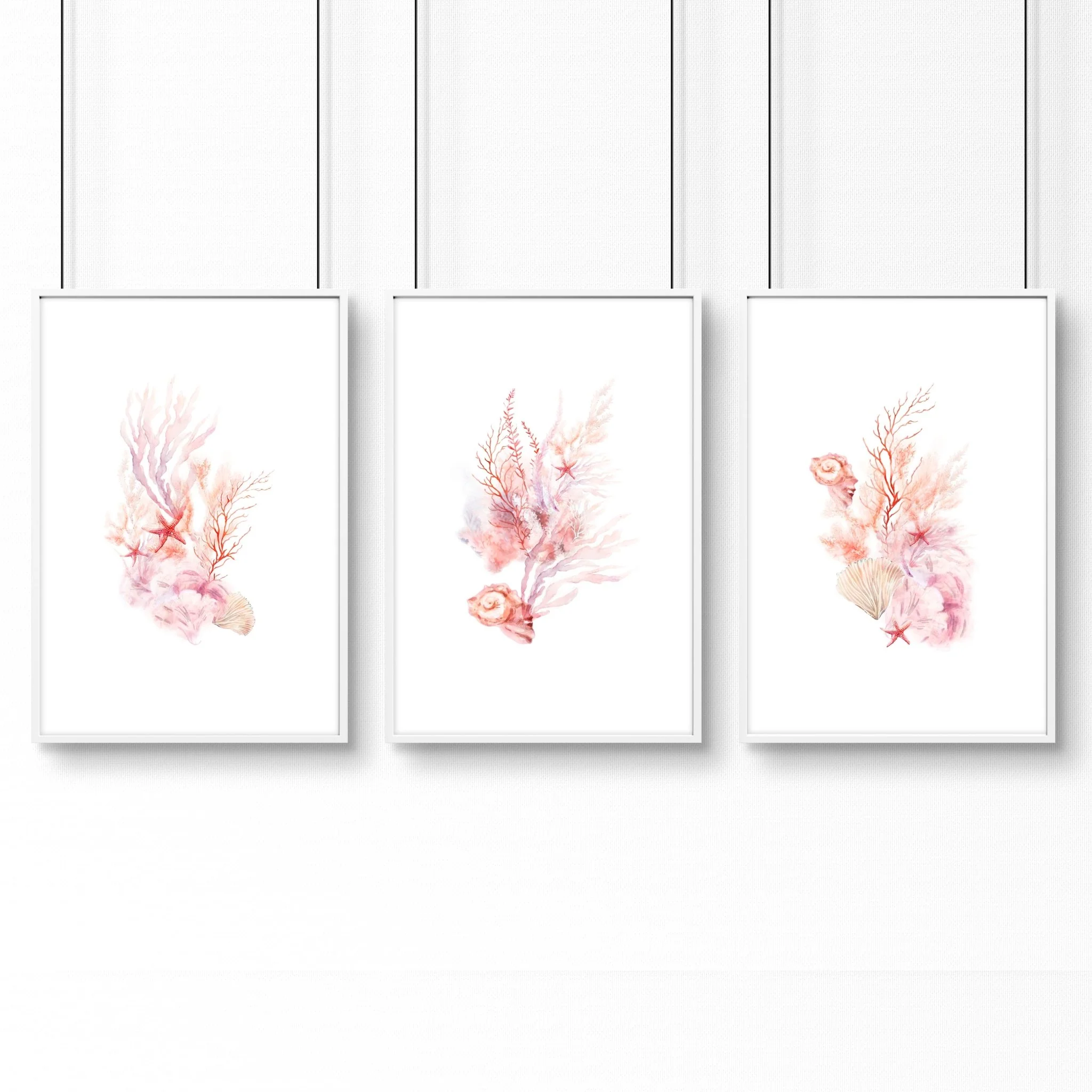Wall Art Sea | Set of 3 Seashells Wall art Prints - Image 14