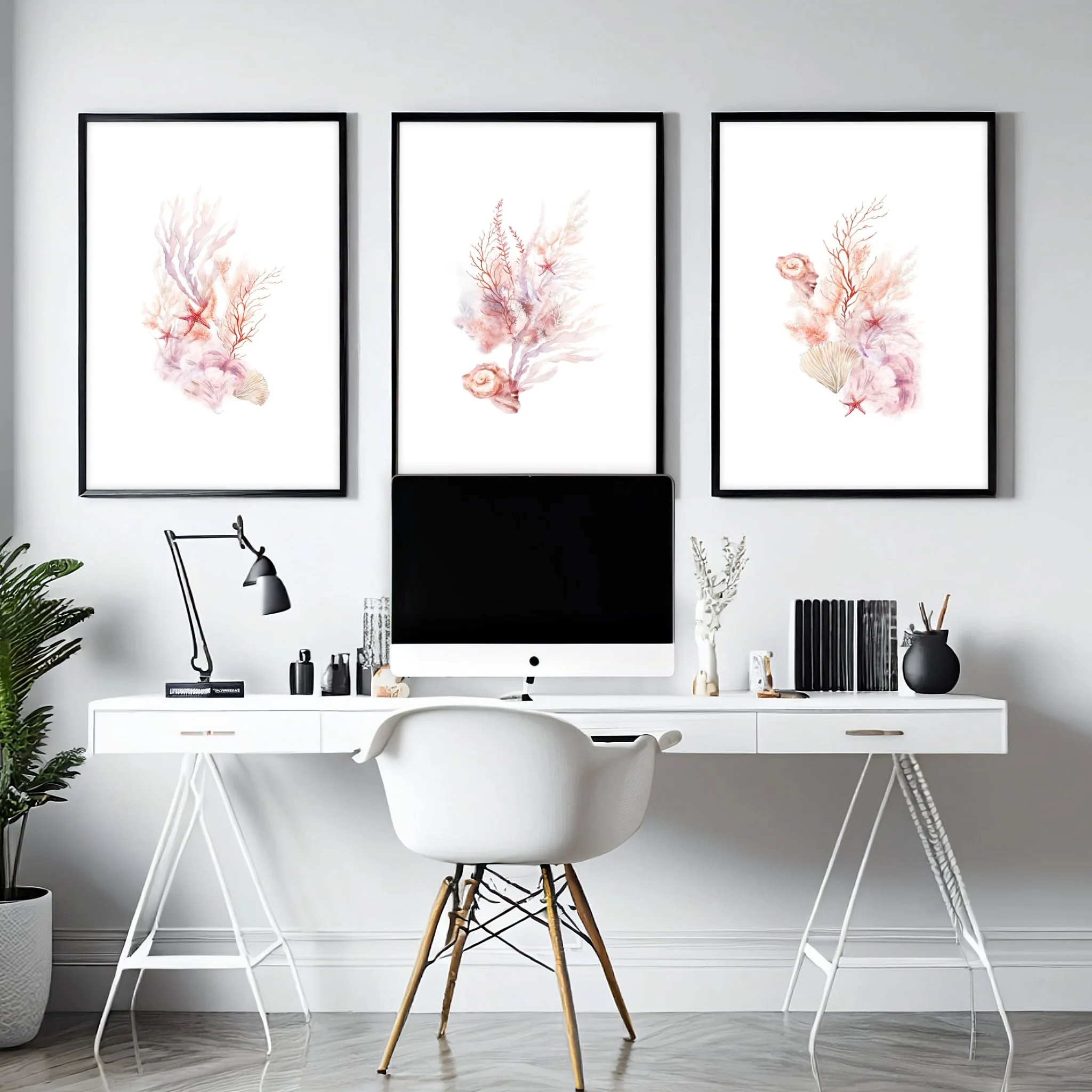Wall Art Sea | Set of 3 Seashells Wall art Prints - Image 3