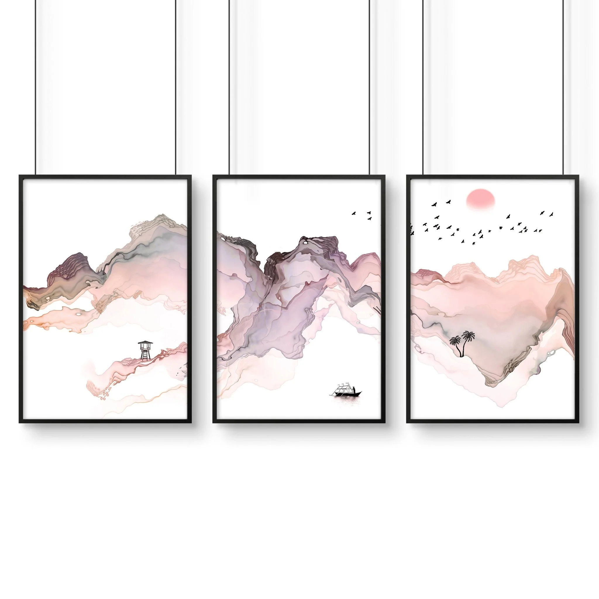 Wall art seaside | set of 3 framed wall art prints - Image 10